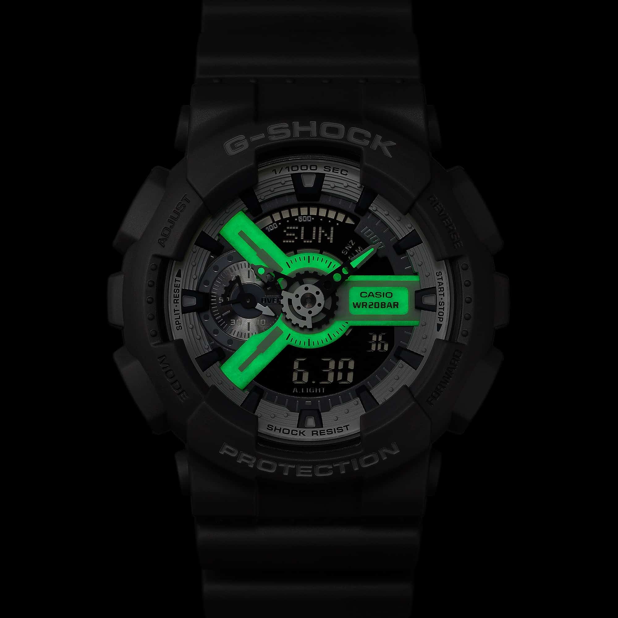 GA-110HD Reloj G-Shock GA-110 Hombre Resina Gris - Detalle de esfera