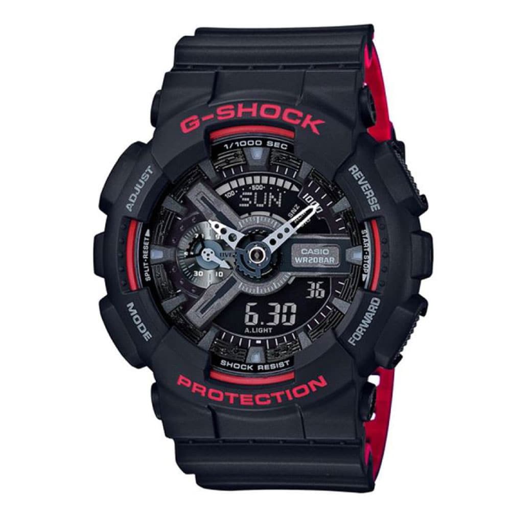 GA-110HR Reloj G-Shock Hombre Resina Negro y Rojo - Reloj original en Guatemala