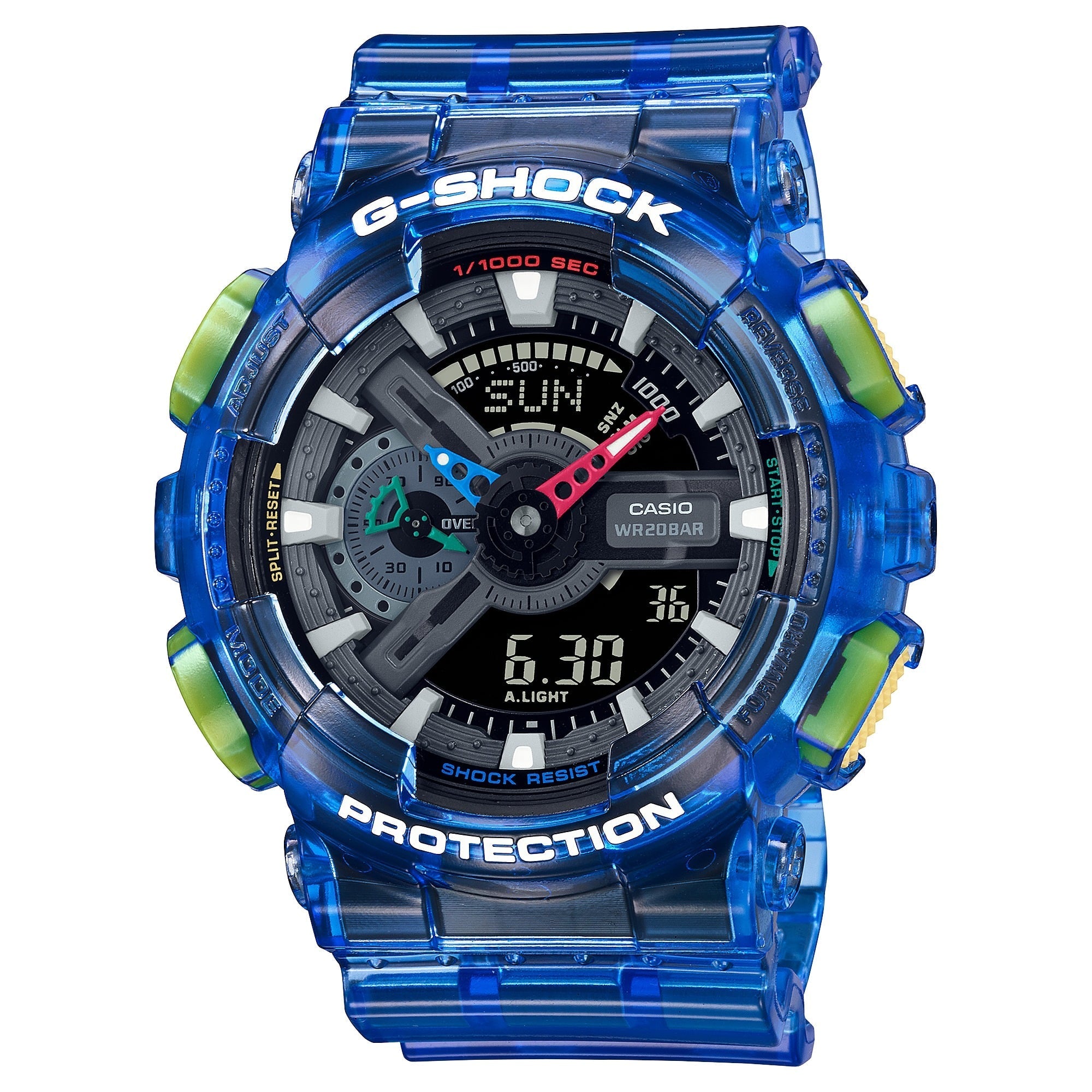 GA-110JT Reloj G-Shock Hombre Resina Azul Translúcido - Reloj original en Guatemala