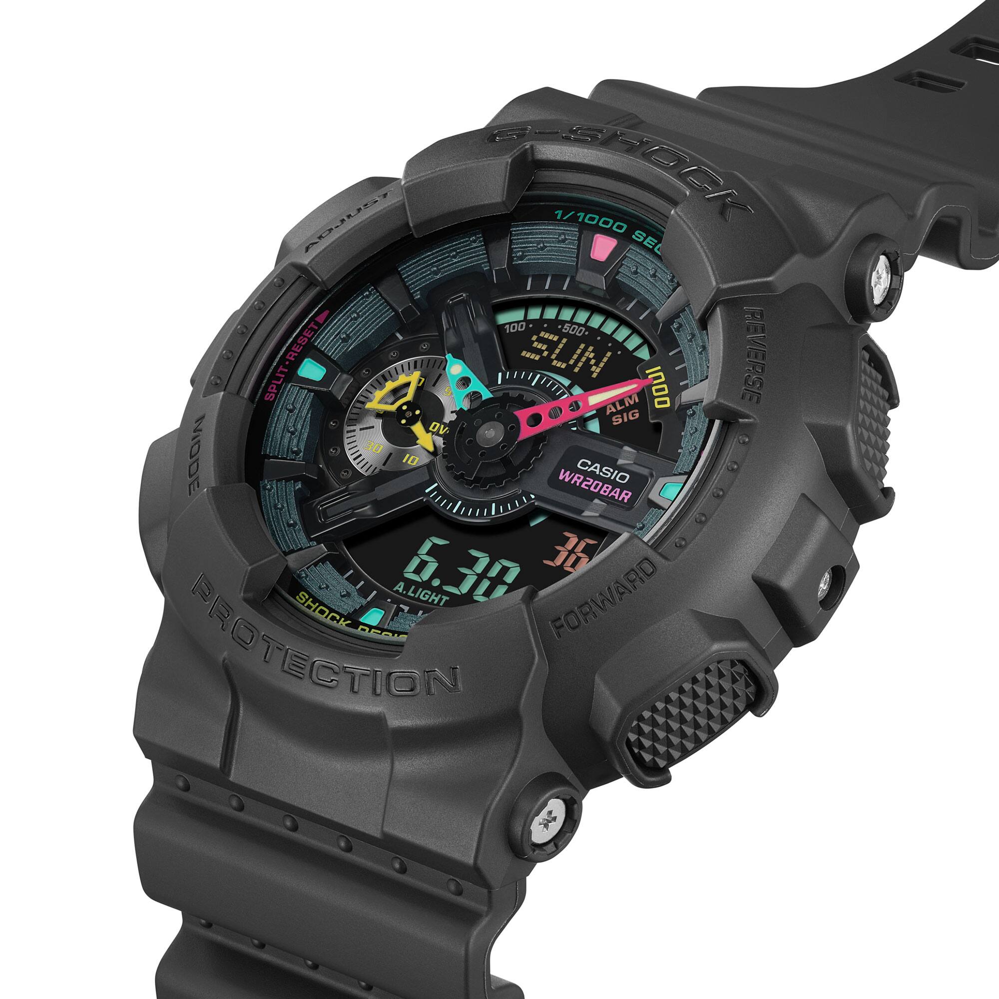 GA-110MF-1A Reloj G-Shock Pulsera de Resina para Caballero Doble Hora - Vista lateral