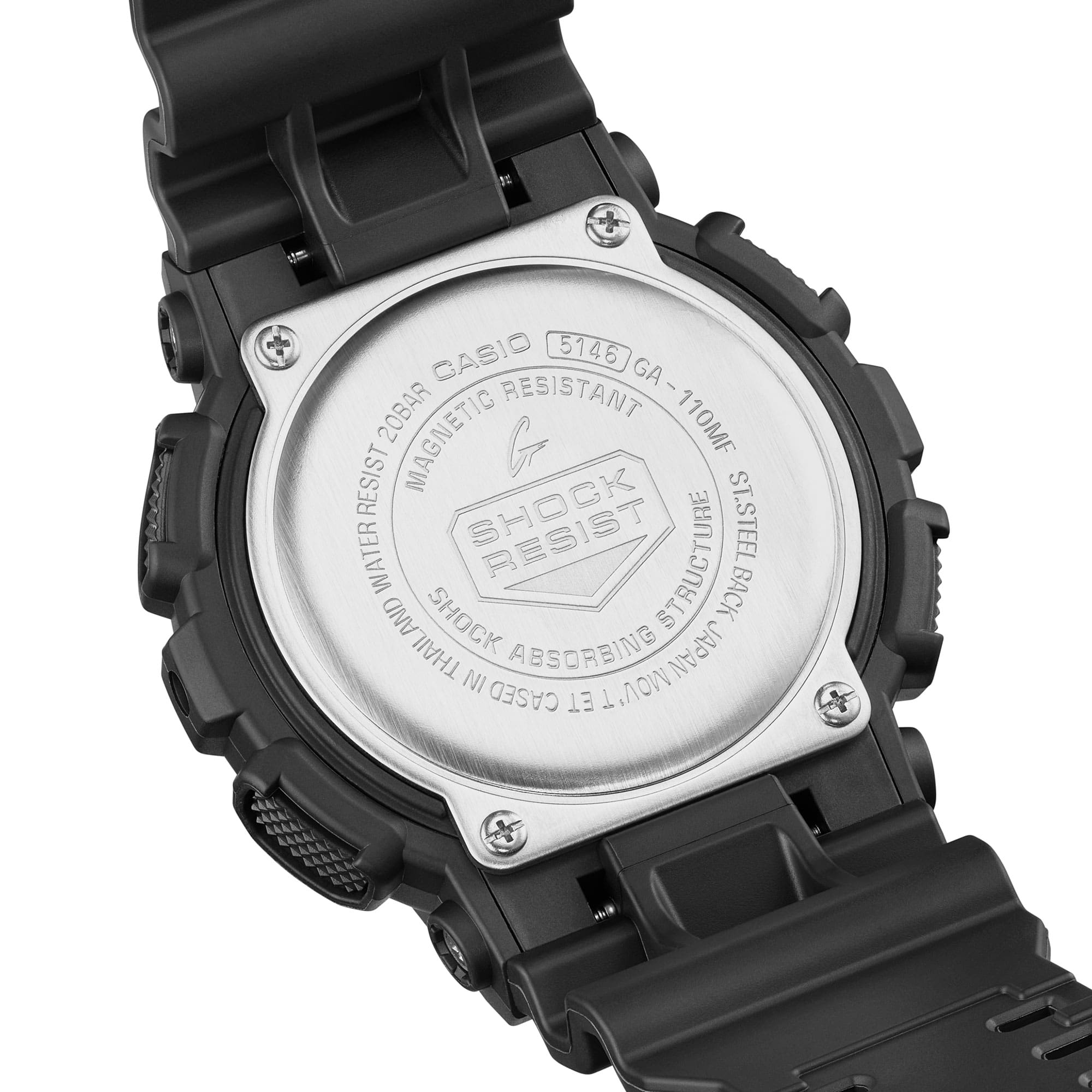 GA-110MF-1A Reloj G-Shock Pulsera de Resina para Caballero Doble Hora - Vista trasera