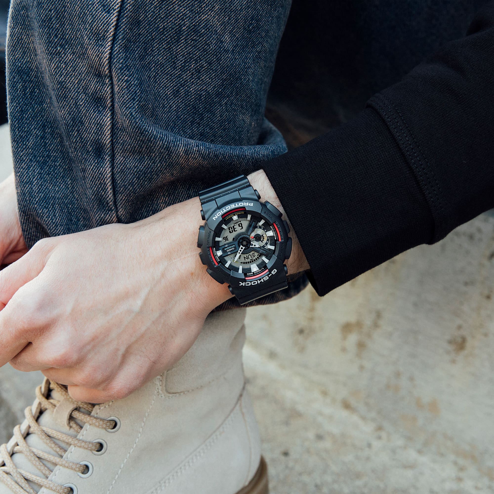 GA-110RL Reloj G-Shock Hombre Resina Negro - Vista lateral