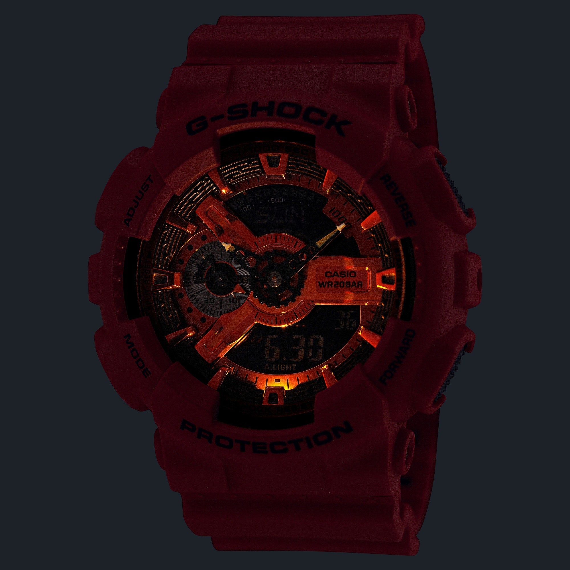 GA-110RRB Reloj G-Shock Hombre Resina Roja - Vista trasera