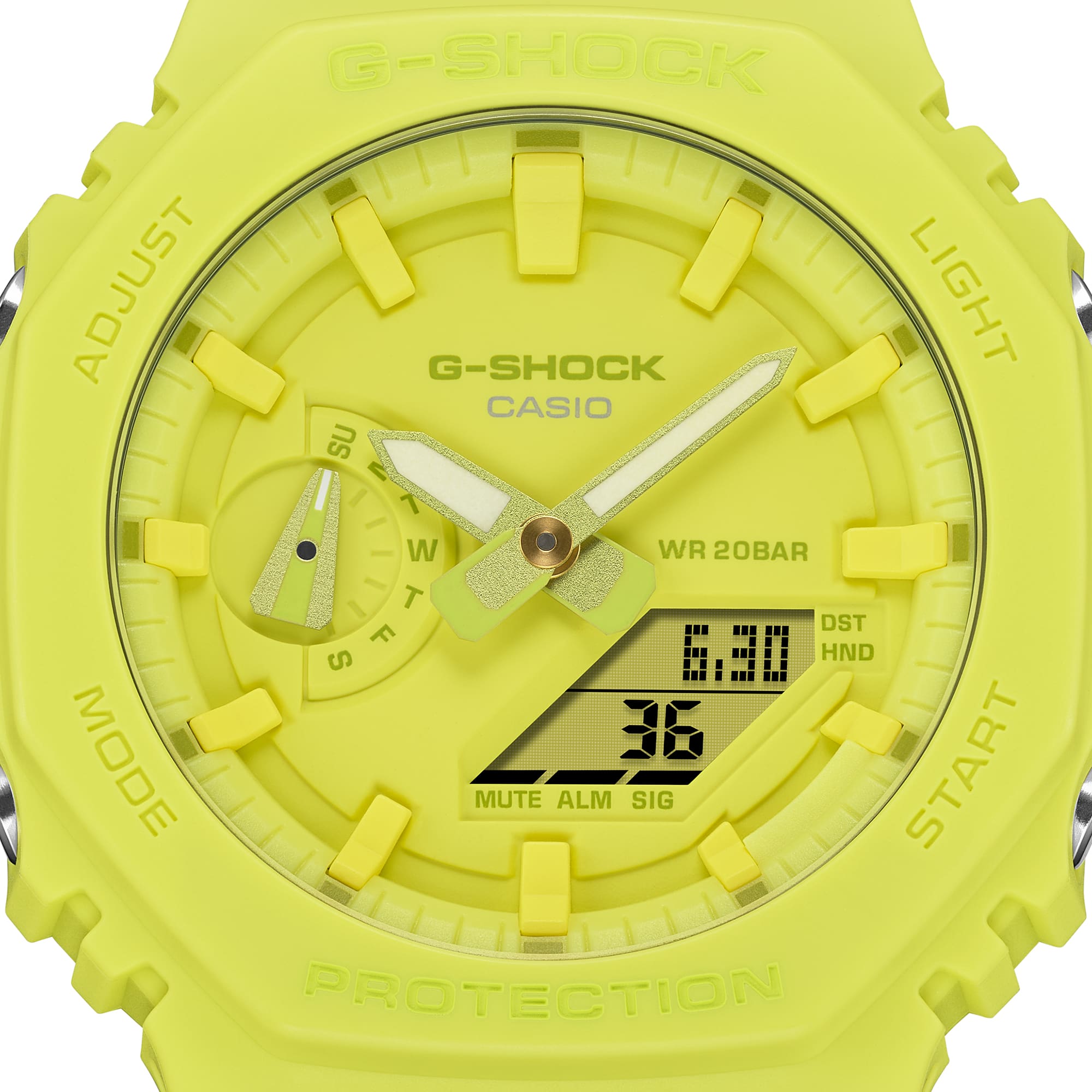 GA-2100-9A9 Reloj G-Shock Classic de hombre pulsera de caucho 48 mm - Vista lateral