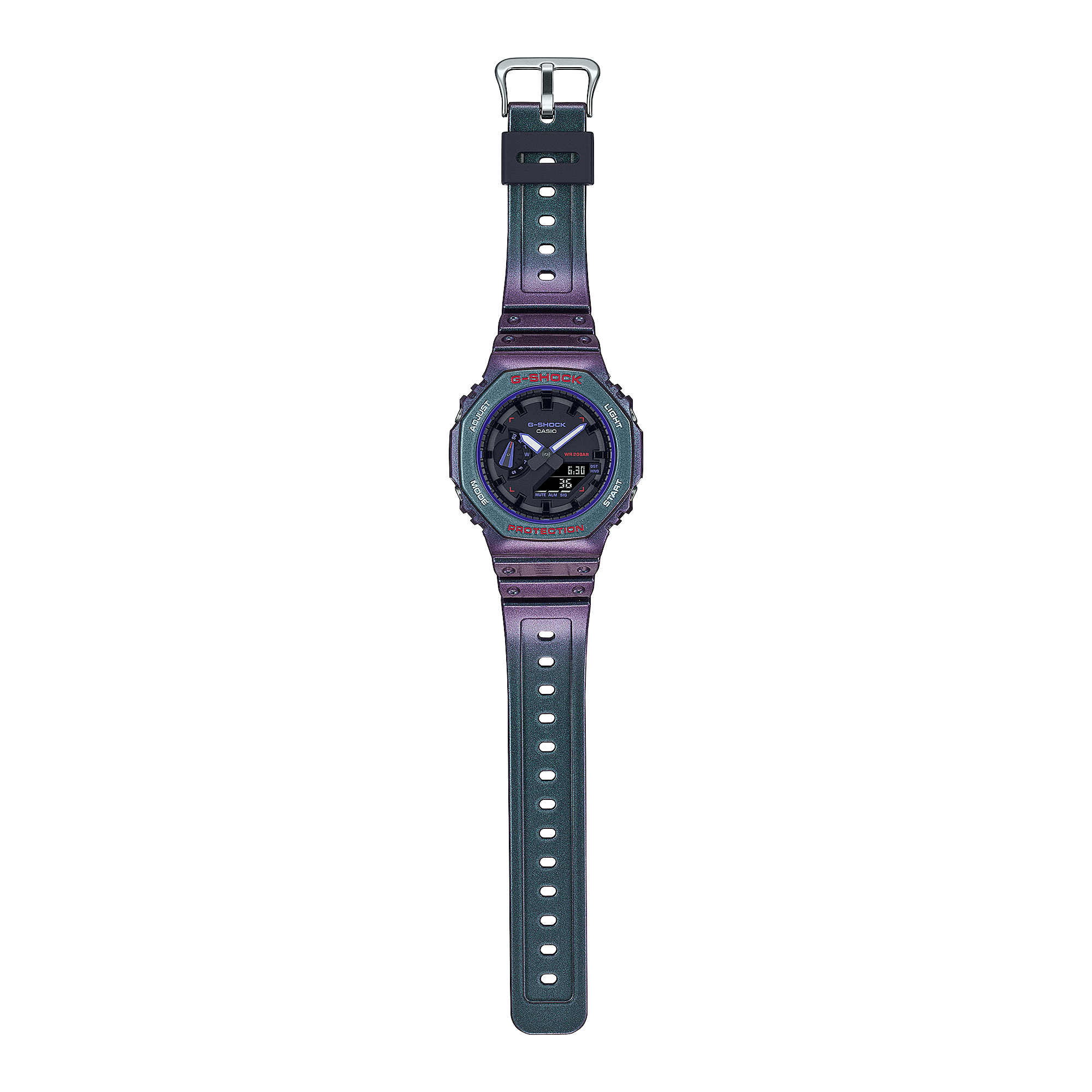 GA-2100AH Reloj G-Shock GA-2100 Hombre Resina Morado - Vista trasera