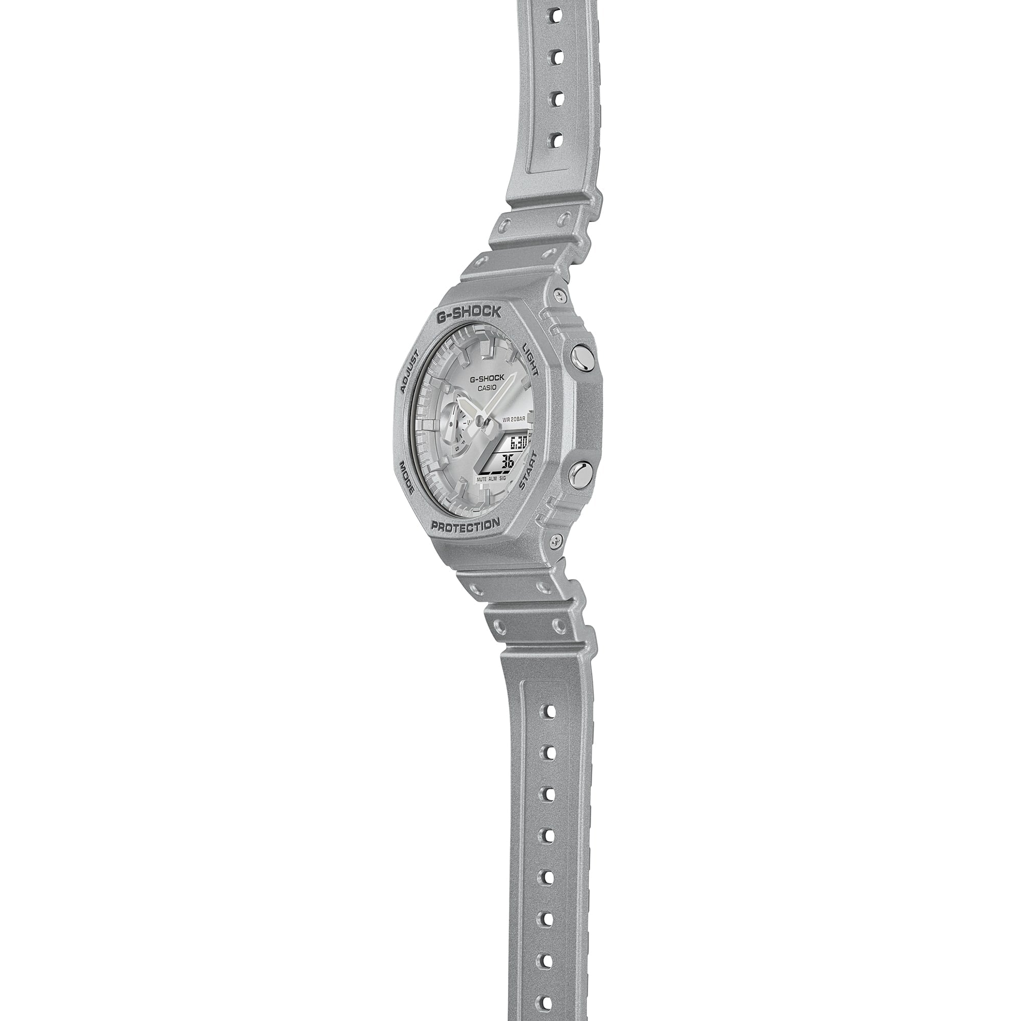 GA-2100FF Reloj G-Shock GA-2100 Hombre Resina Plateado Mate - Vista trasera