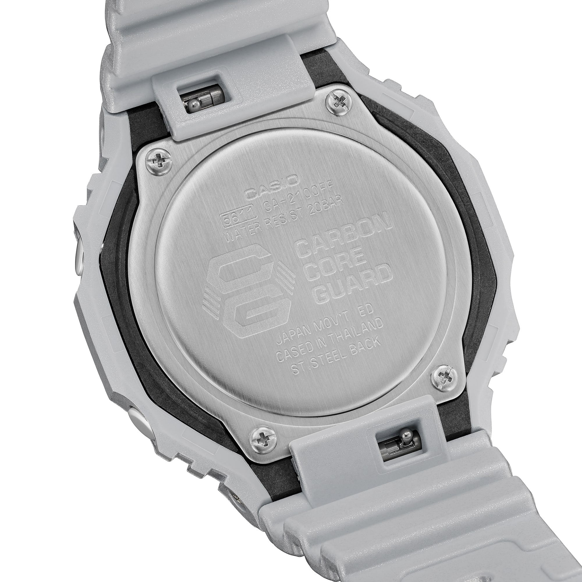 GA-2100FF Reloj G-Shock GA-2100 Hombre Resina Plateado Mate - Detalle de esfera