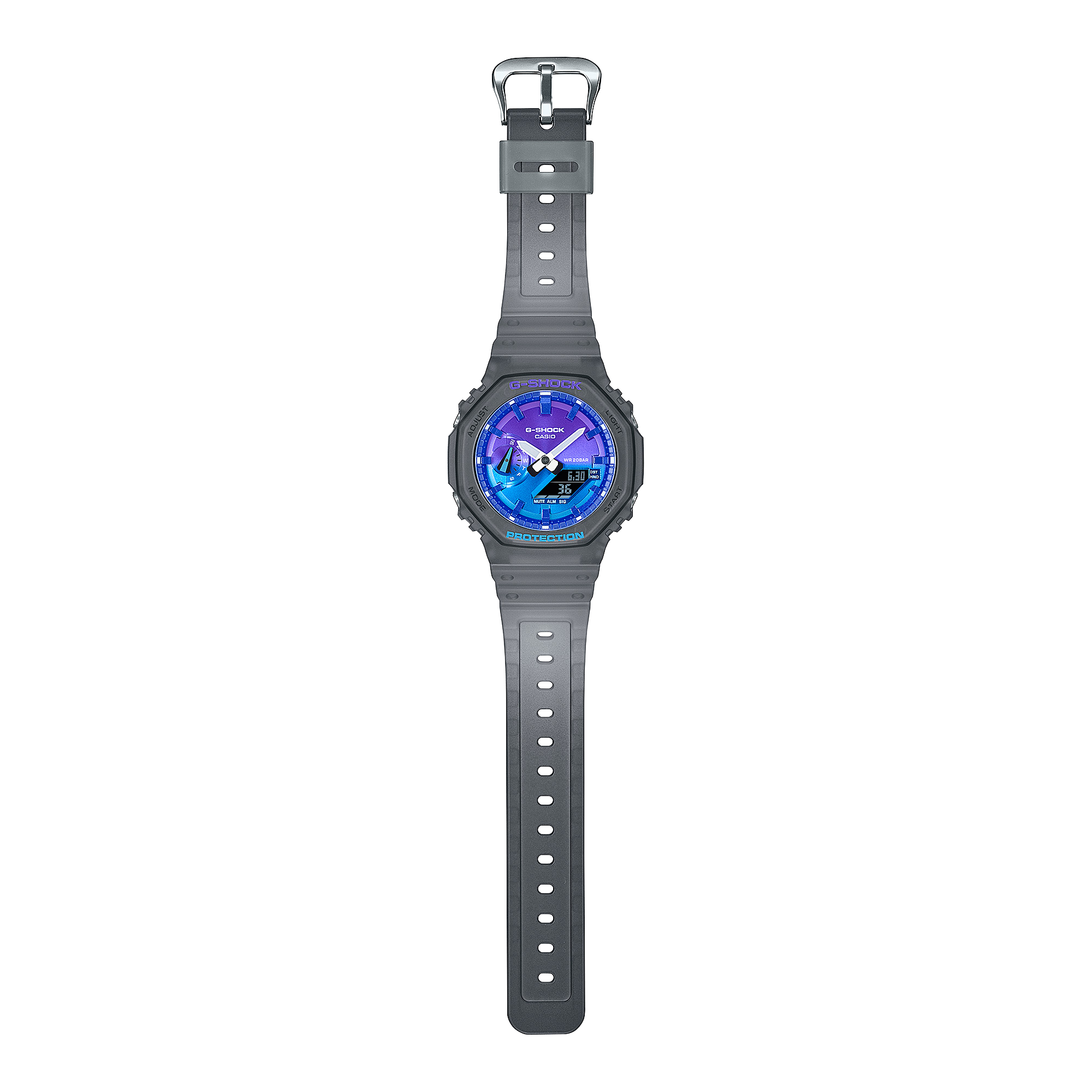GA-2100FLS Reloj G-Shock GA-2100 Hombre Resina Gris Oscuro - Detalle de esfera