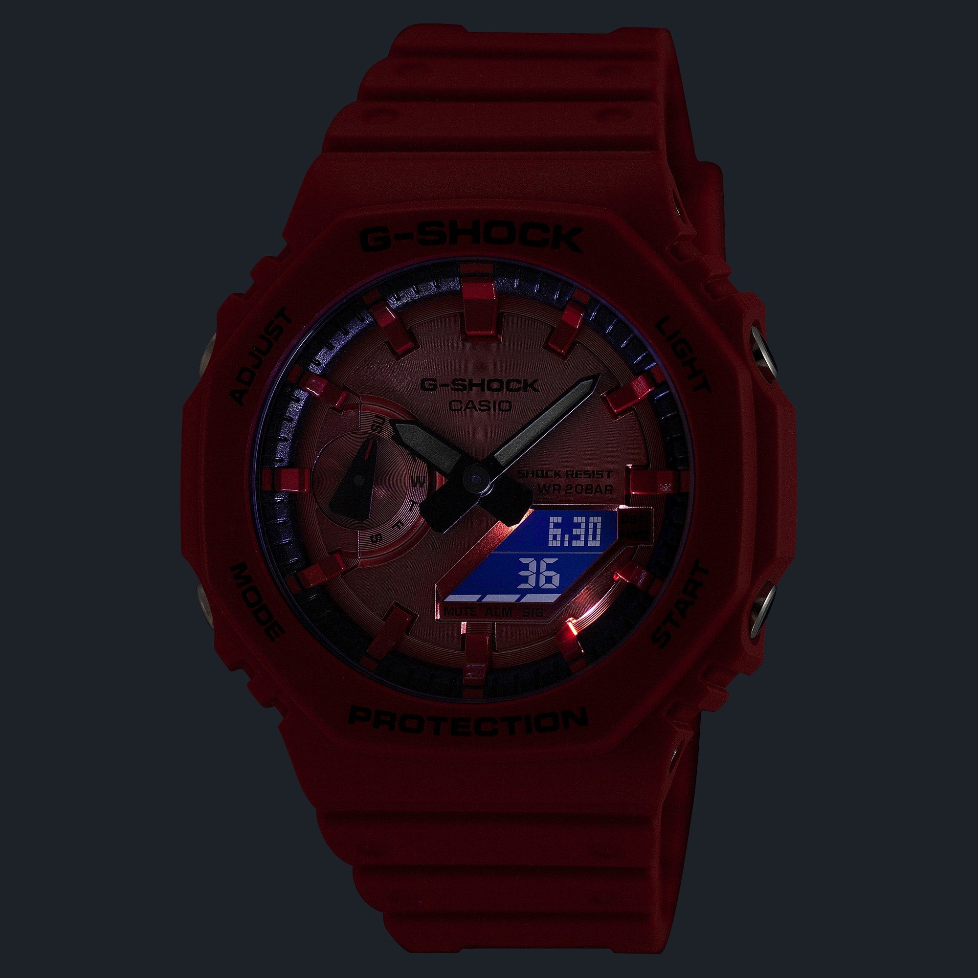 GA-2100RRB-4A Reloj G-Shock de hombre correa de silicona - Resina Rojo