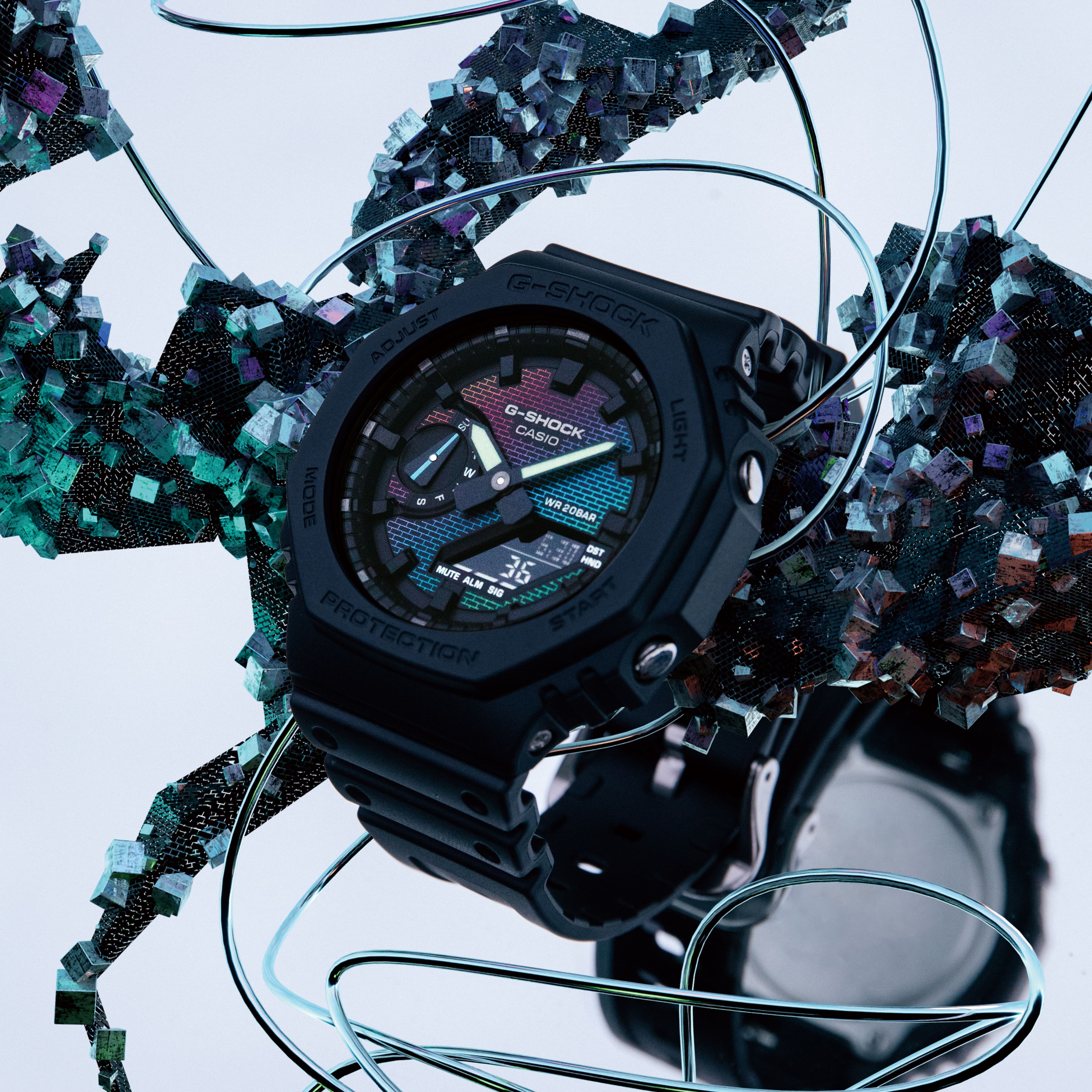 GA-2100RW-1A G-Shock reloj para caballero pulsera de caucho