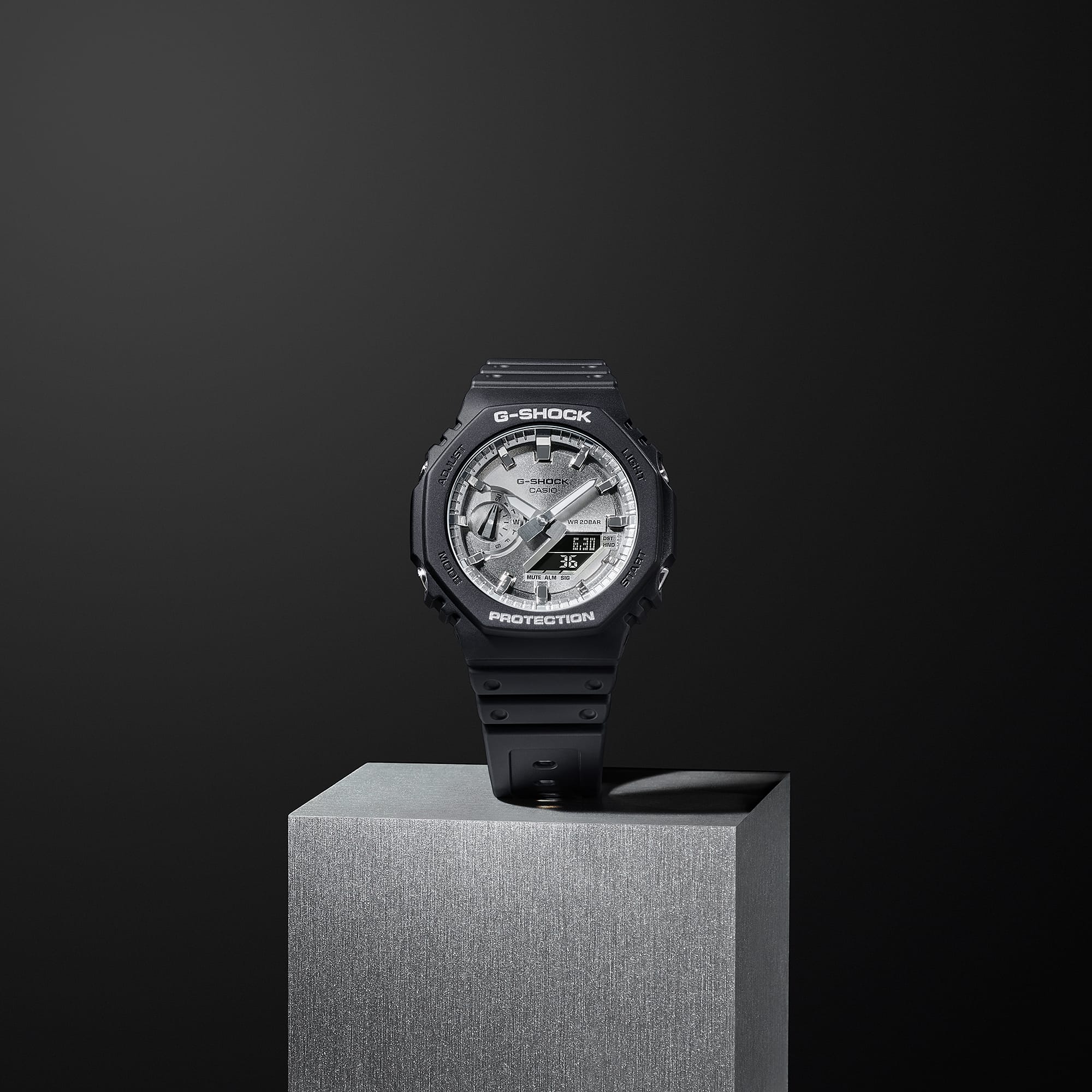 GA-2100SB Reloj G-Shock Hombre Correa de Resina Negro - Vista lateral