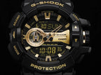 GA-400GB Reloj G-Shock Hombre Resina Negro Dorado - Detalle de esfera