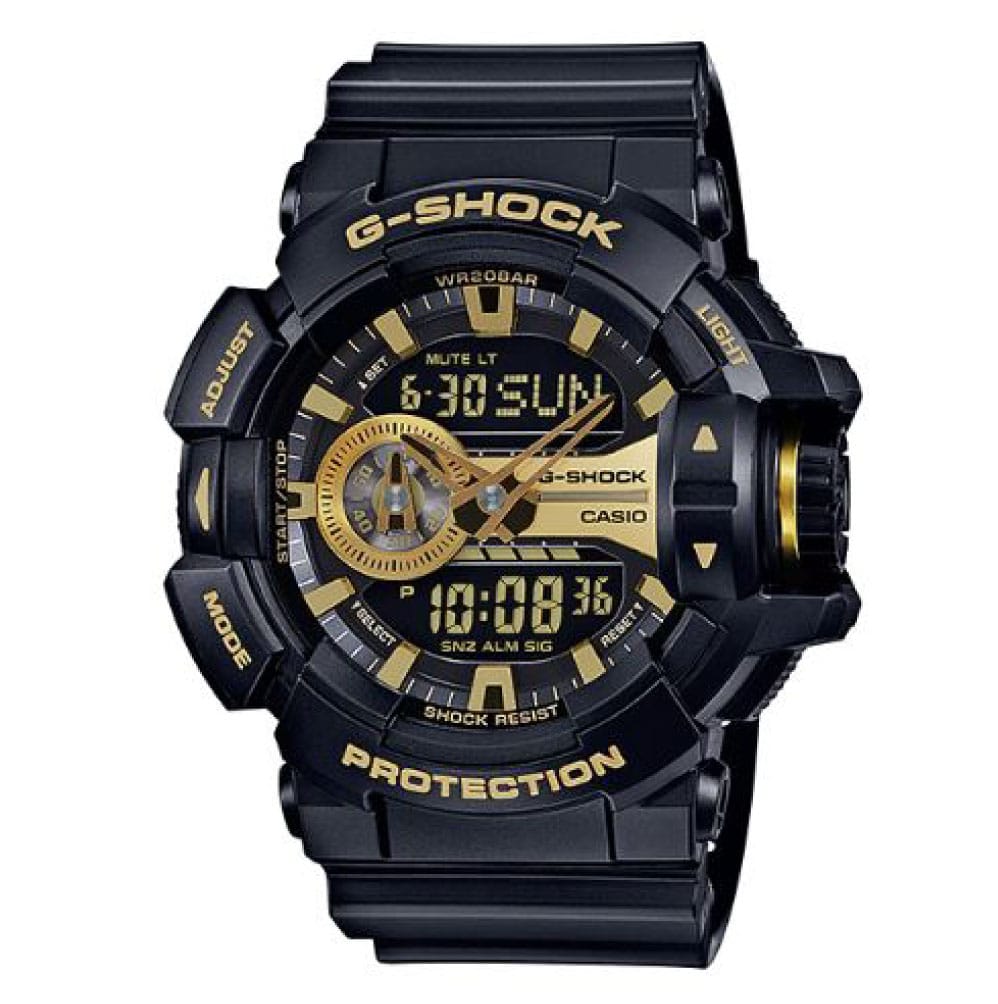 GA-400GB Reloj G-Shock Hombre Resina Negro Dorado - Reloj original en Guatemala