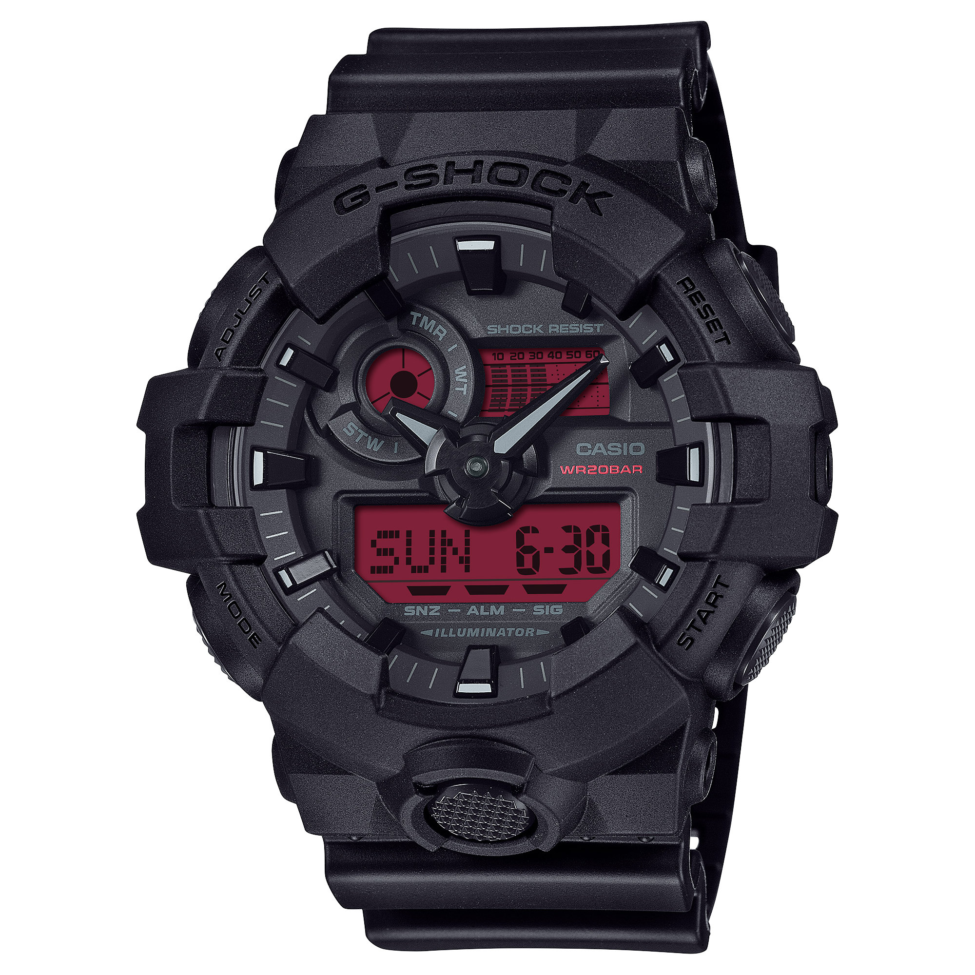 GA-700BBR-1A Reloj G-Shock Hombre Resina Negro - Reloj original en Guatemala