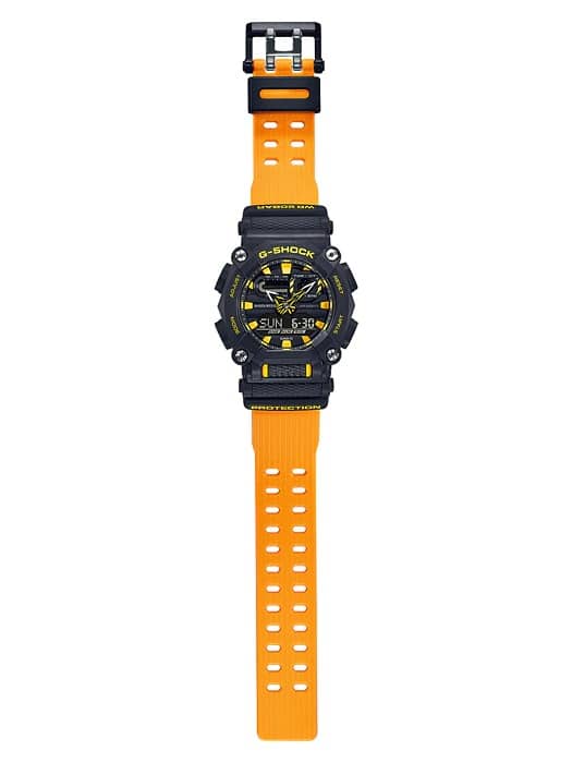 GA-900A Reloj G-Shock GA-900 Hombre Resina Negro Amarillo - Vista lateral