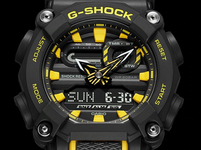 GA-900A Reloj G-Shock GA-900 Hombre Resina Negro Amarillo - Vista 5