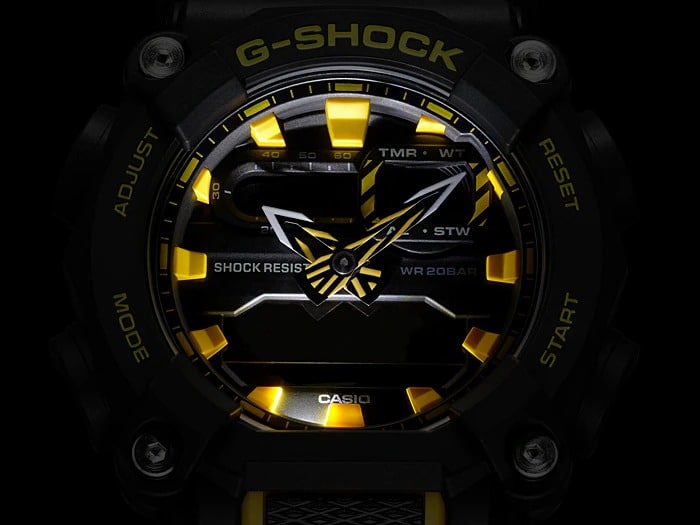 GA-900A Reloj G-Shock GA-900 Hombre Resina Negro Amarillo - Vista 8