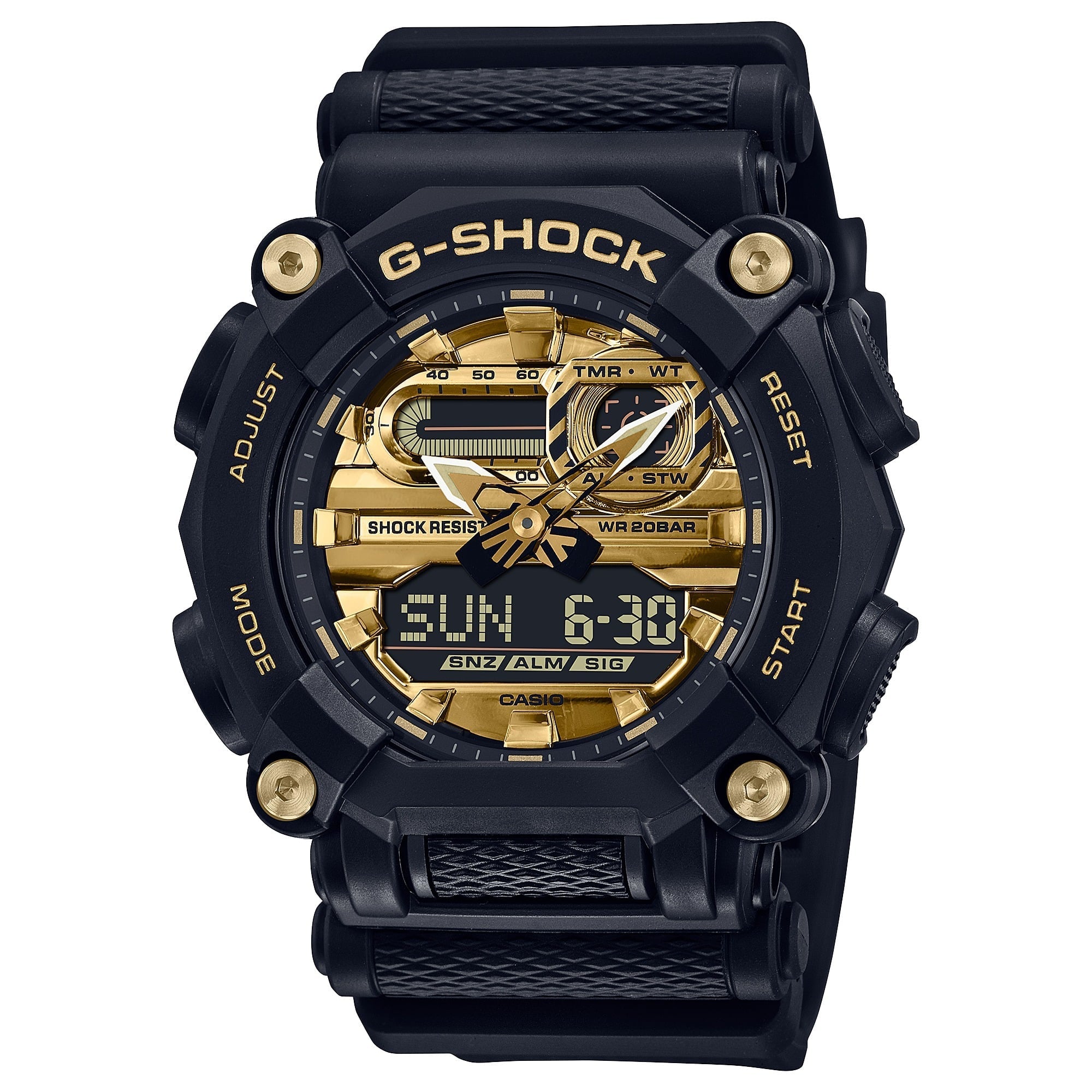 GA-900AG Reloj G-Shock Hombre Resina Negro y Dorado - Reloj original en Guatemala