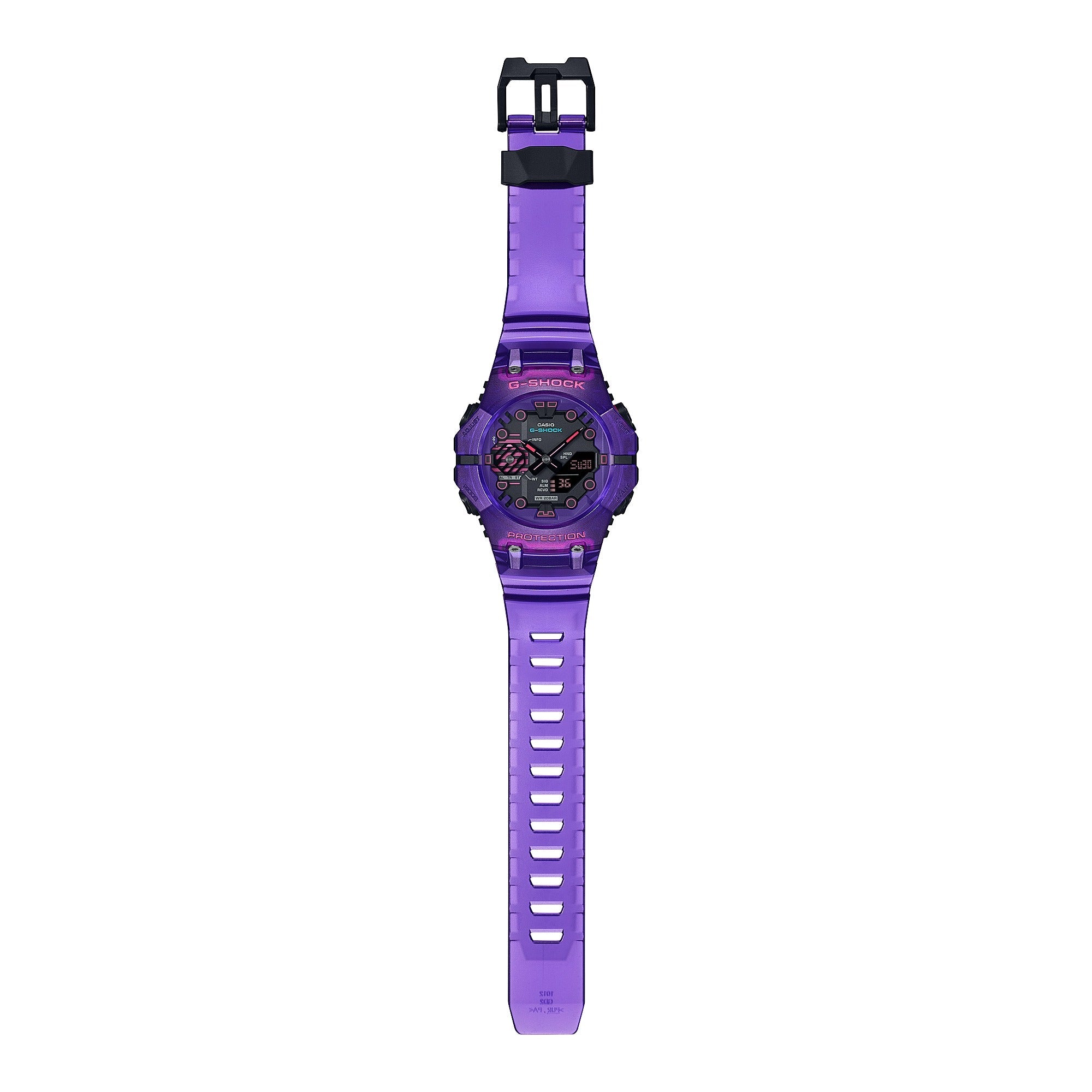 GA-B001CBRS Reloj G-Shock Hombre Resina Púrpura Translúcido - Vista lateral
