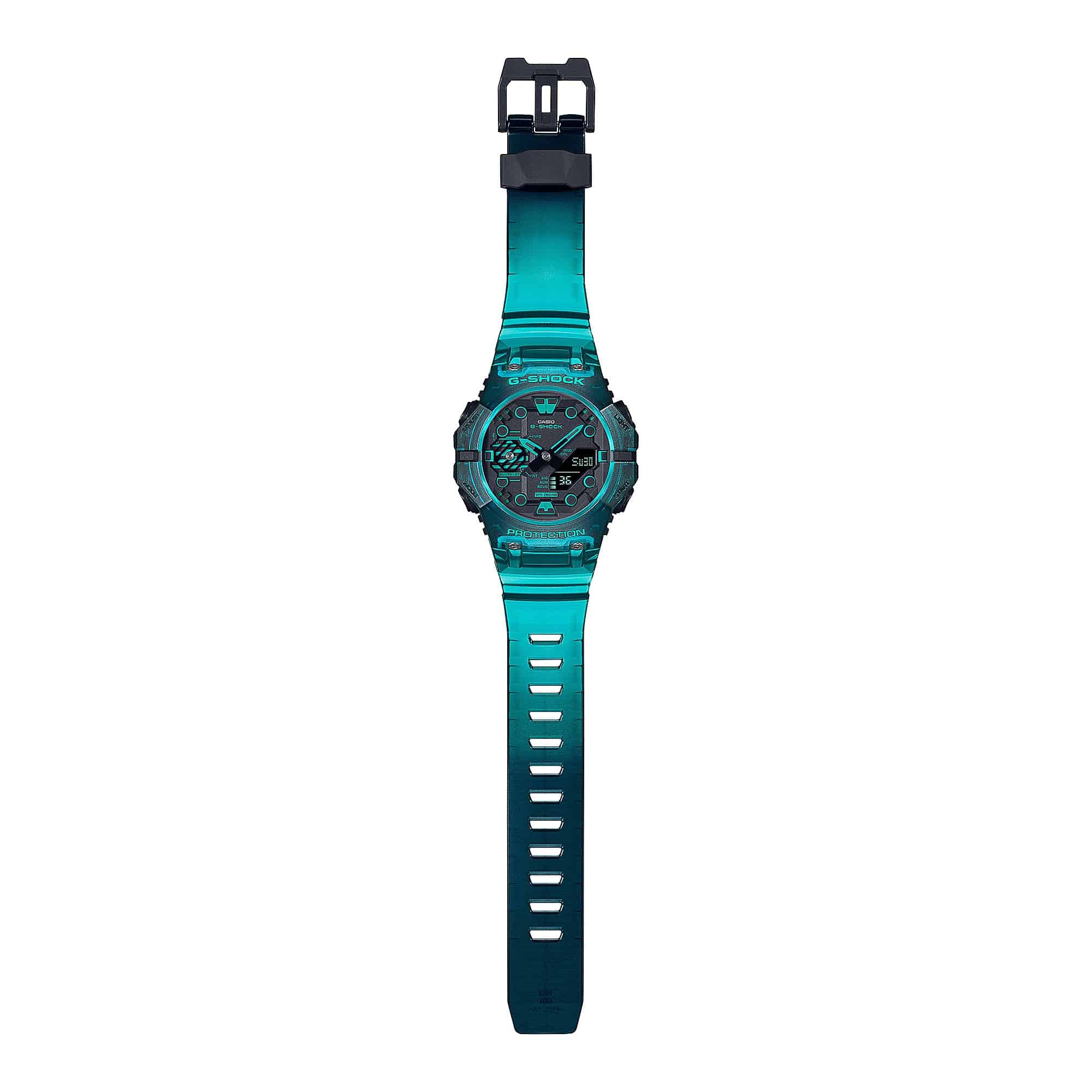 GA-B001G Reloj G-Shock Hombre Resina Turquesa Translúcido - Detalle de esfera