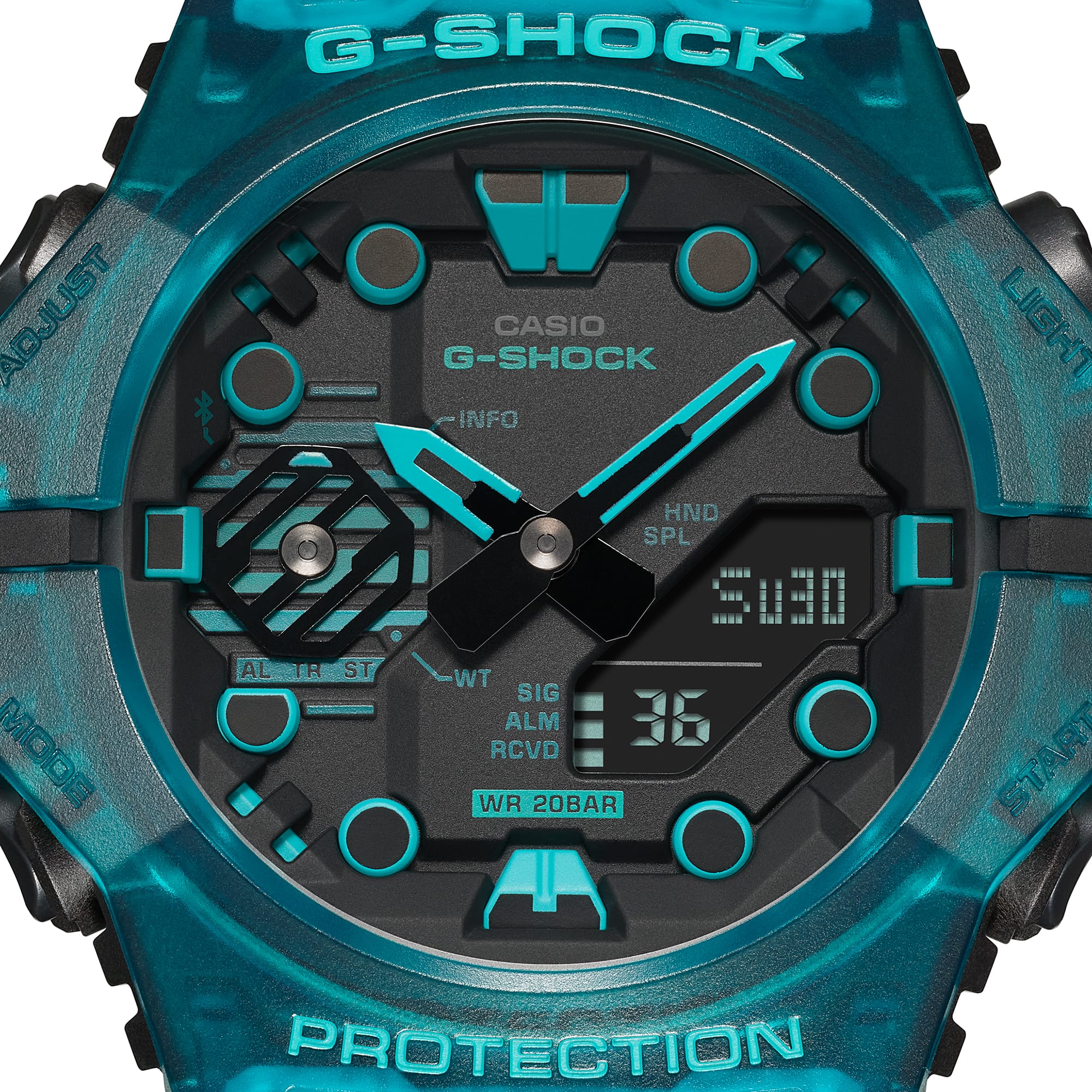 GA-B001G Reloj G-Shock Hombre Resina Turquesa Translúcido - Vista 5