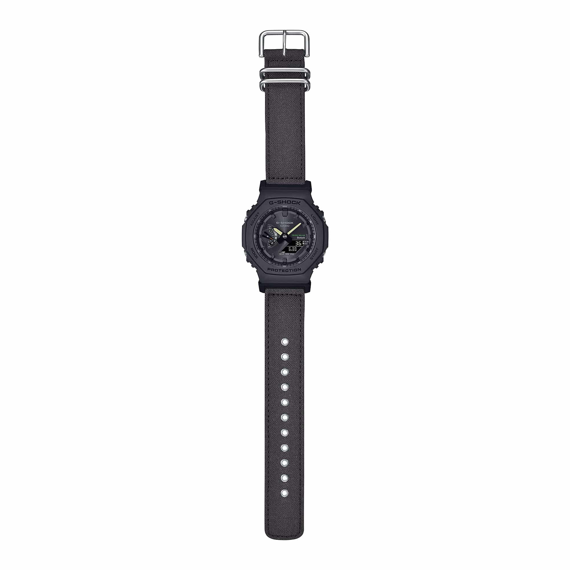 GA-B2100CT Reloj G-Shock Hombre Correa Tejido Gris Oscuro - Detalle de esfera