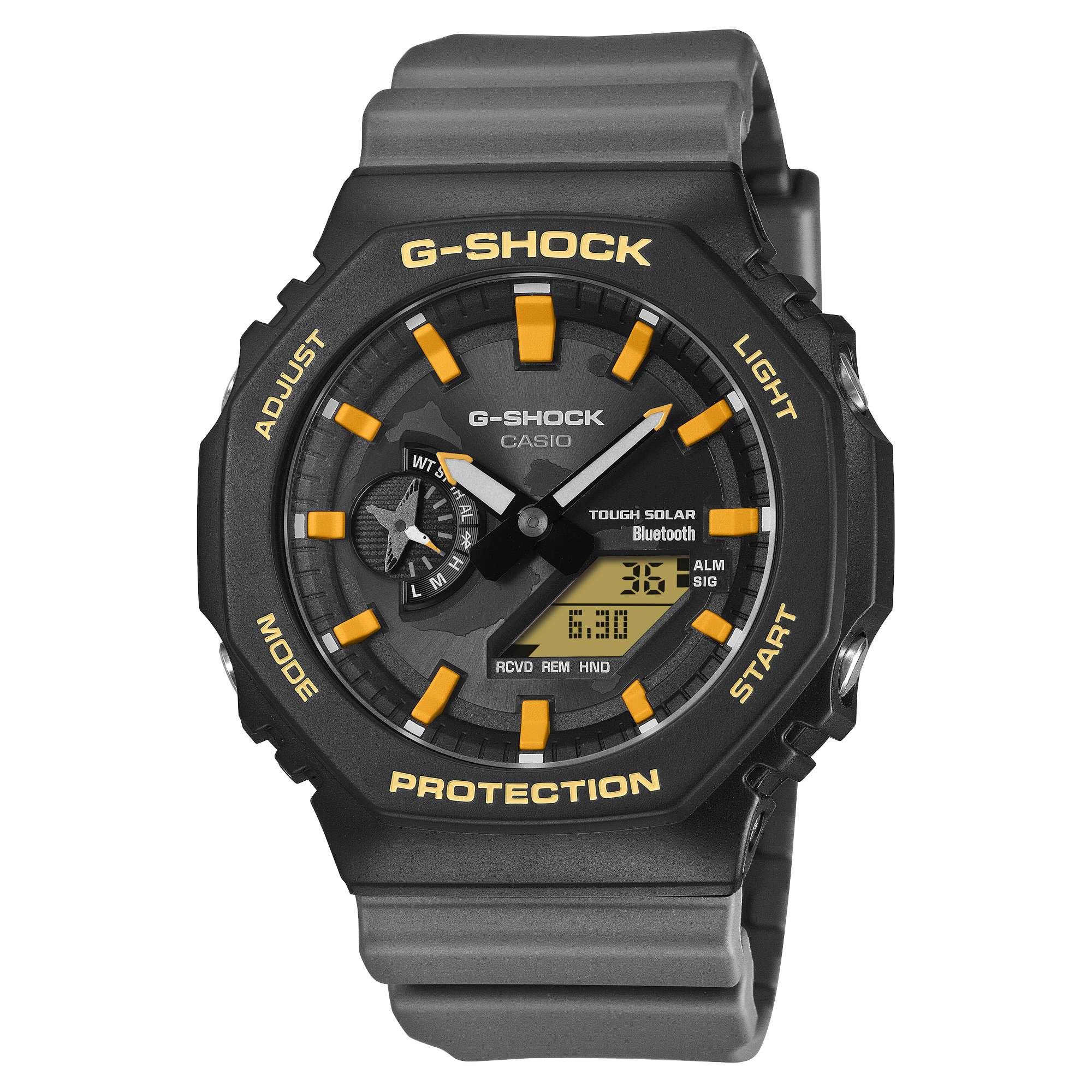 GA-B2100DF Reloj G-Shock Hombre Resina Negro Gris Amarillo - Reloj original en Guatemala