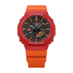 GA-B2100DF Reloj G-Shock Hombre Resina Rojo y Naranja - Detalle de esfera