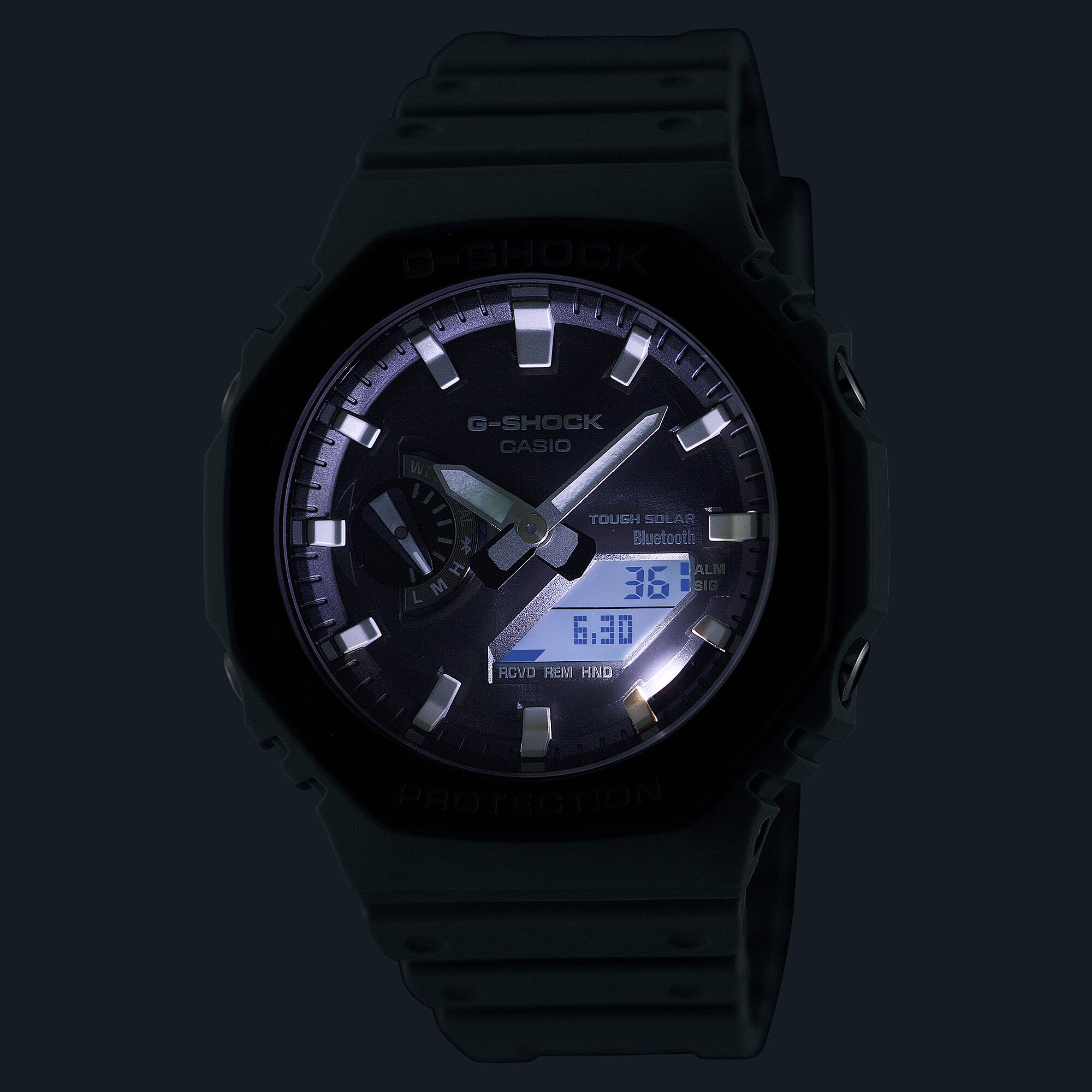 GA-B2100LUU Reloj G-Shock Hombre Correa Resina Gris - Detalle de esfera