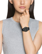 Reloj Swatch Golden Tag Unisex Silicona Negro - Detalle de esfera