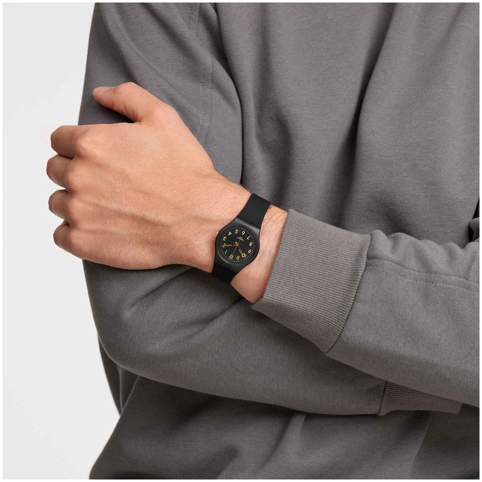 Reloj Swatch Golden Tag Unisex Silicona Negro - Vista 6