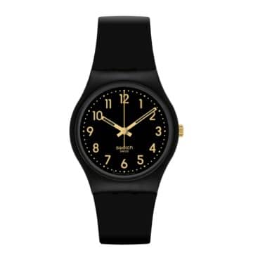 Reloj Swatch Golden Tag Unisex Silicona Negro - Reloj original en Guatemala