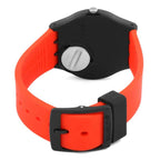 RED Reloj Swatch Originals Gent Unisex Correa Resina Naranja - Detalle de esfera