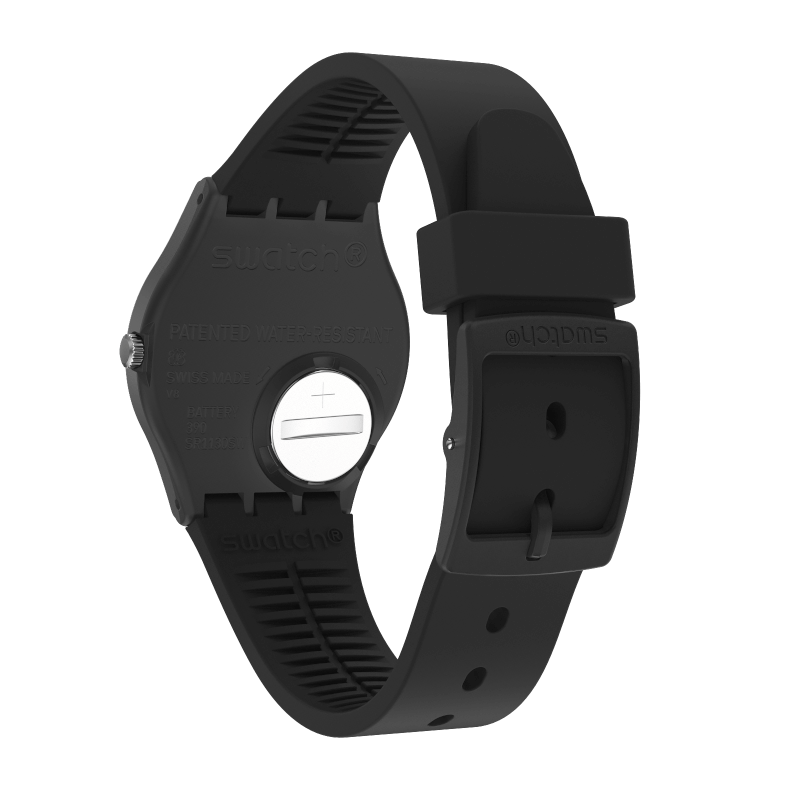 Reloj Swatch Over Black de hombre banda de resina 34 mm - Detalle de esfera