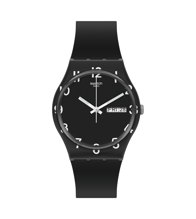 Reloj Swatch Over Black de hombre banda de resina 34 mm - Reloj original en Guatemala