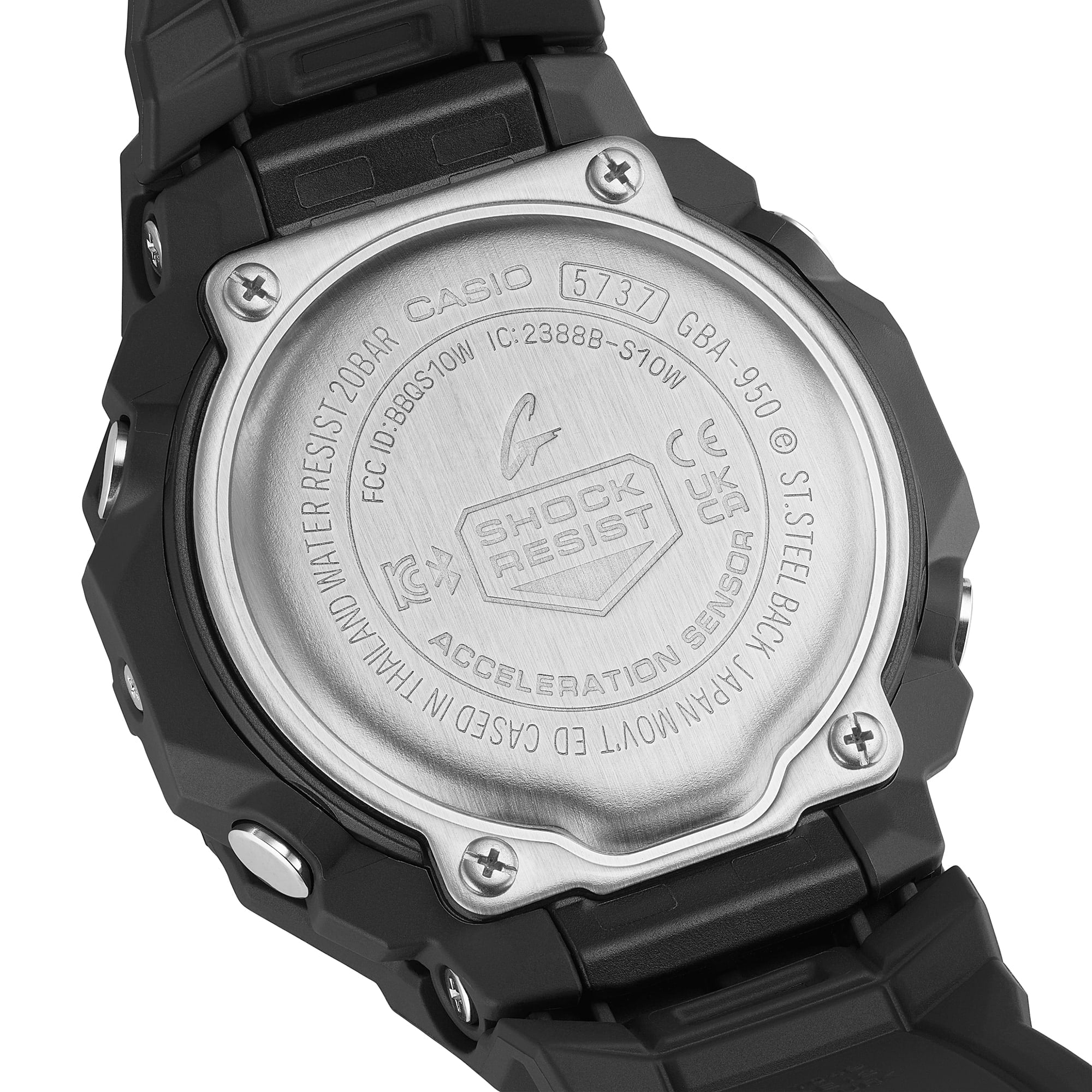 950 Reloj G-Shock Hombre Resina Negro - Detalle de esfera