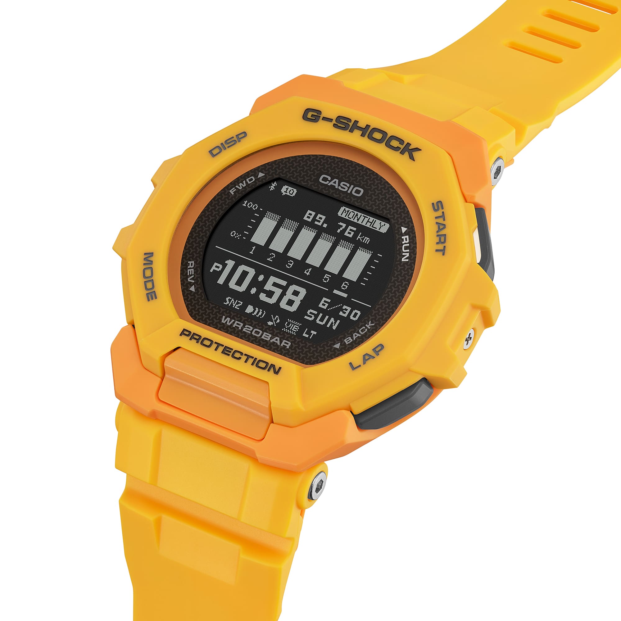 300 Reloj G-Shock Hombre Resina Amarillo - Vista lateral