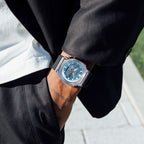 2100A Reloj G-Shock Hombre Acero Esfera Azul Claro - Vista trasera