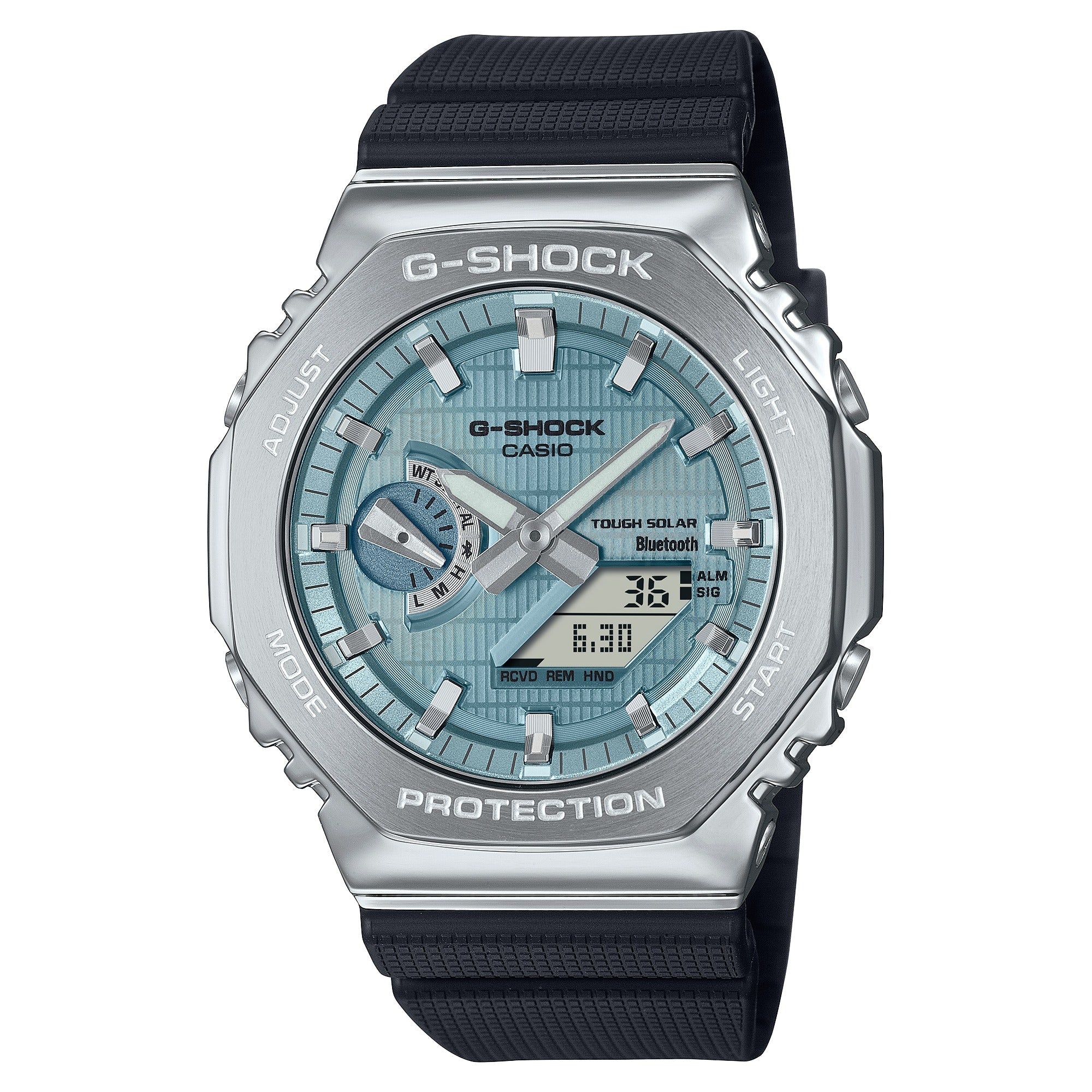 2100A Reloj G-Shock Hombre Acero Esfera Azul Claro - Reloj original en Guatemala