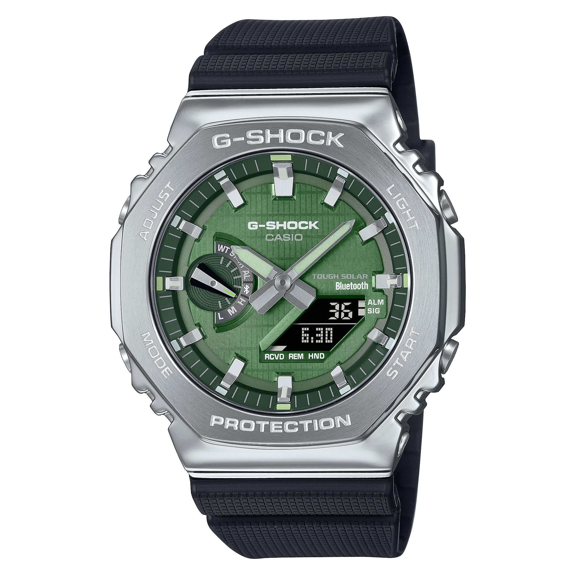 2100A Reloj G-Shock Hombre Caja Acero Esfera Verde - Reloj original en Guatemala