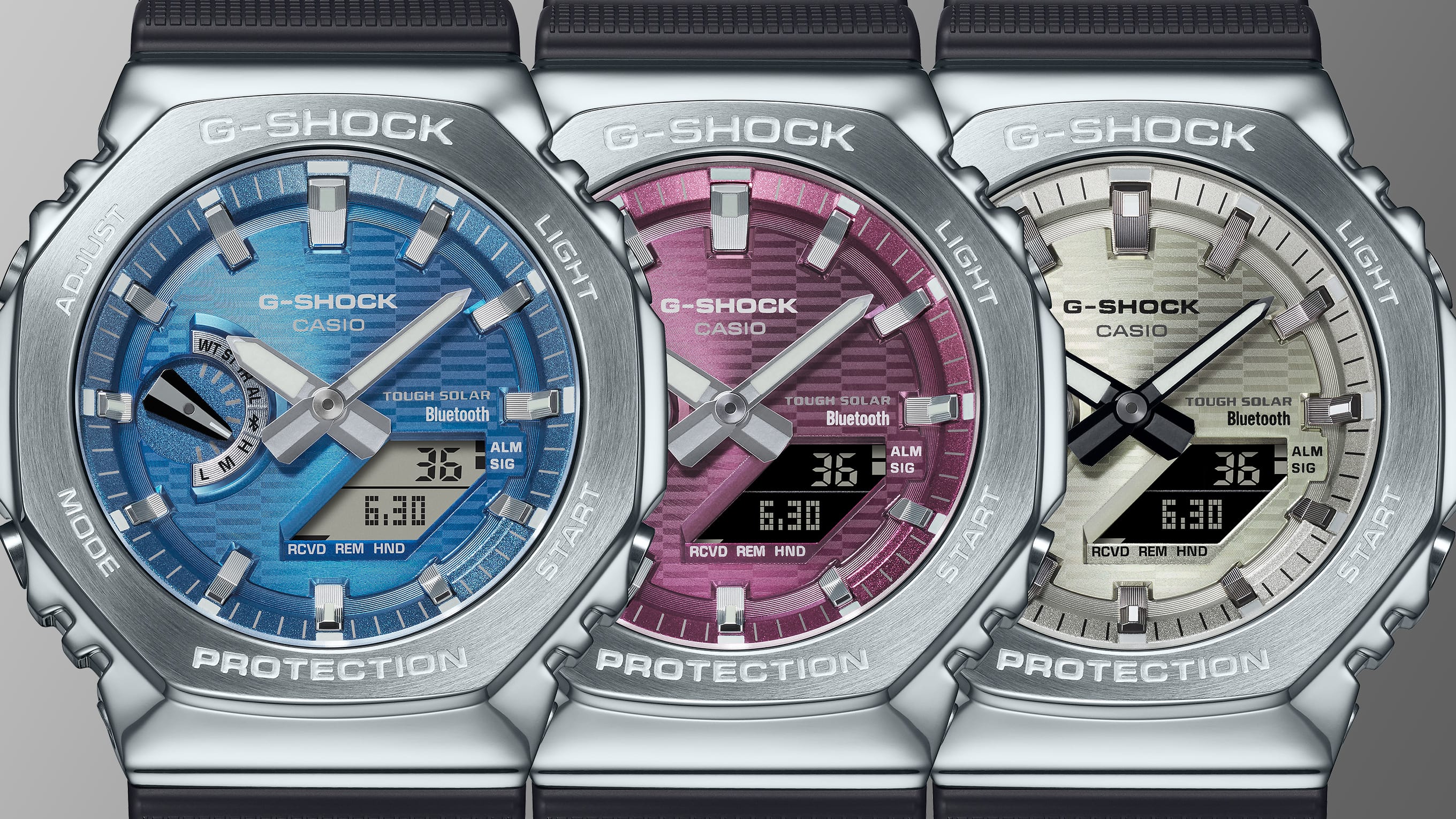 2100A-2B Reloj G-Shock de hombre correa de silicona - Vista trasera