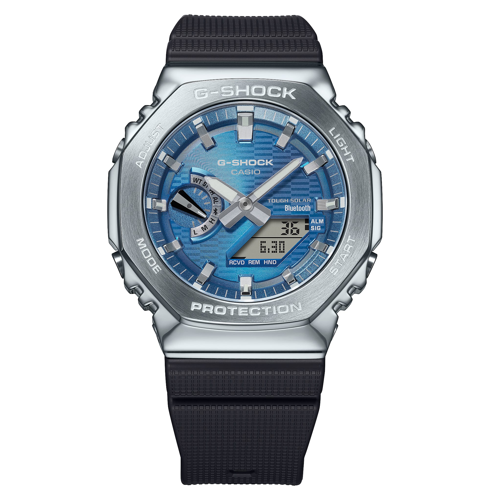 2100A-2B Reloj G-Shock de hombre correa de silicona - Vista lateral