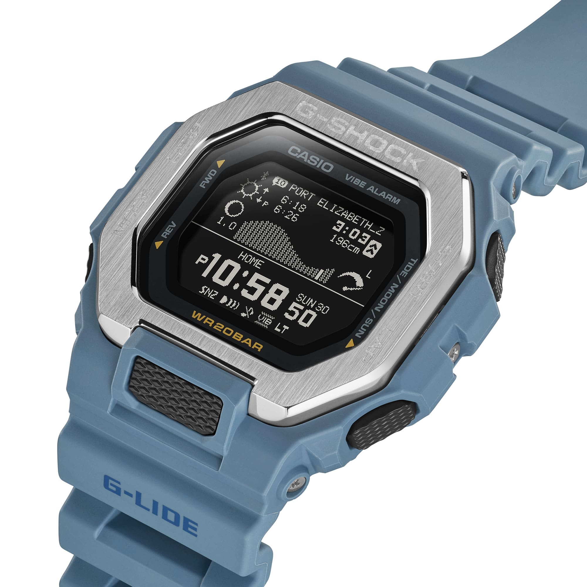 100 Reloj G-Shock G-LIDE Hombre Correa Resina Azul - Vista trasera
