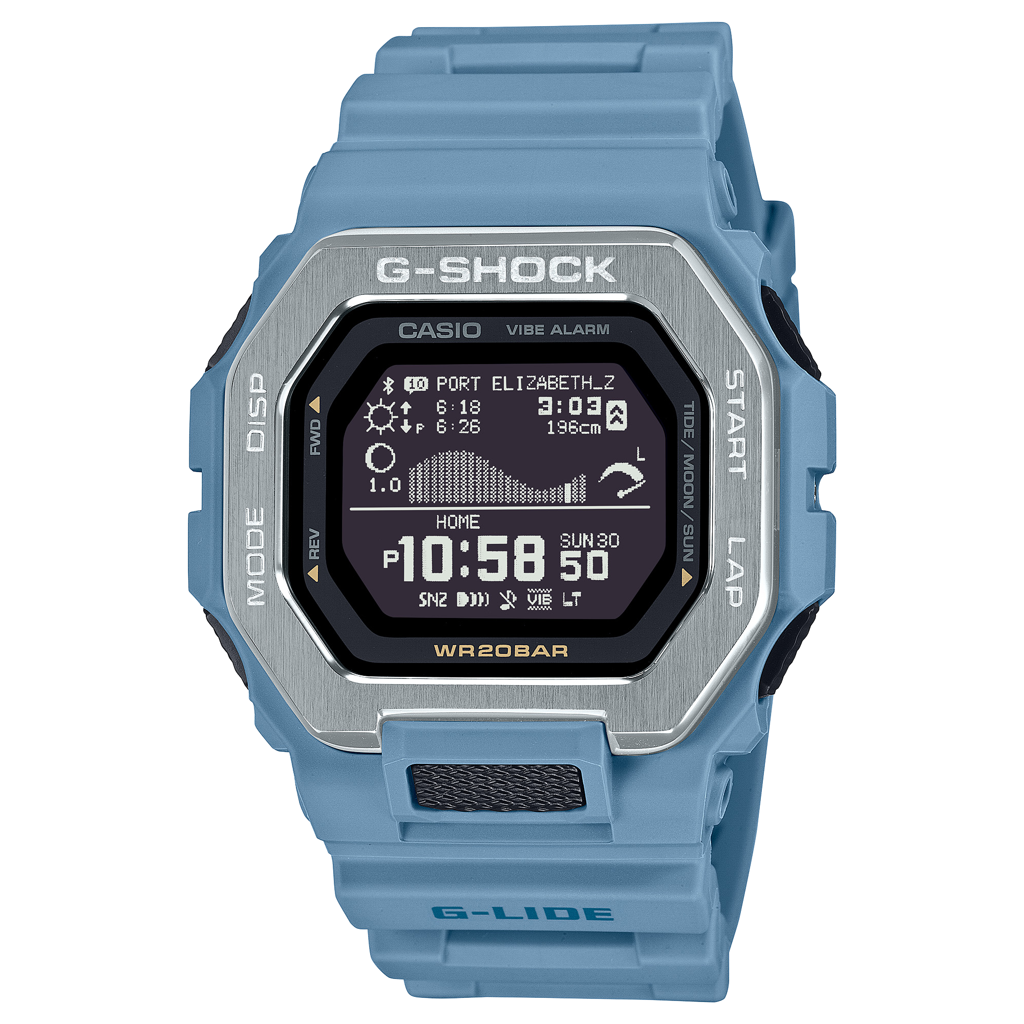 100 Reloj G-Shock G-LIDE Hombre Correa Resina Azul - Reloj original en Guatemala