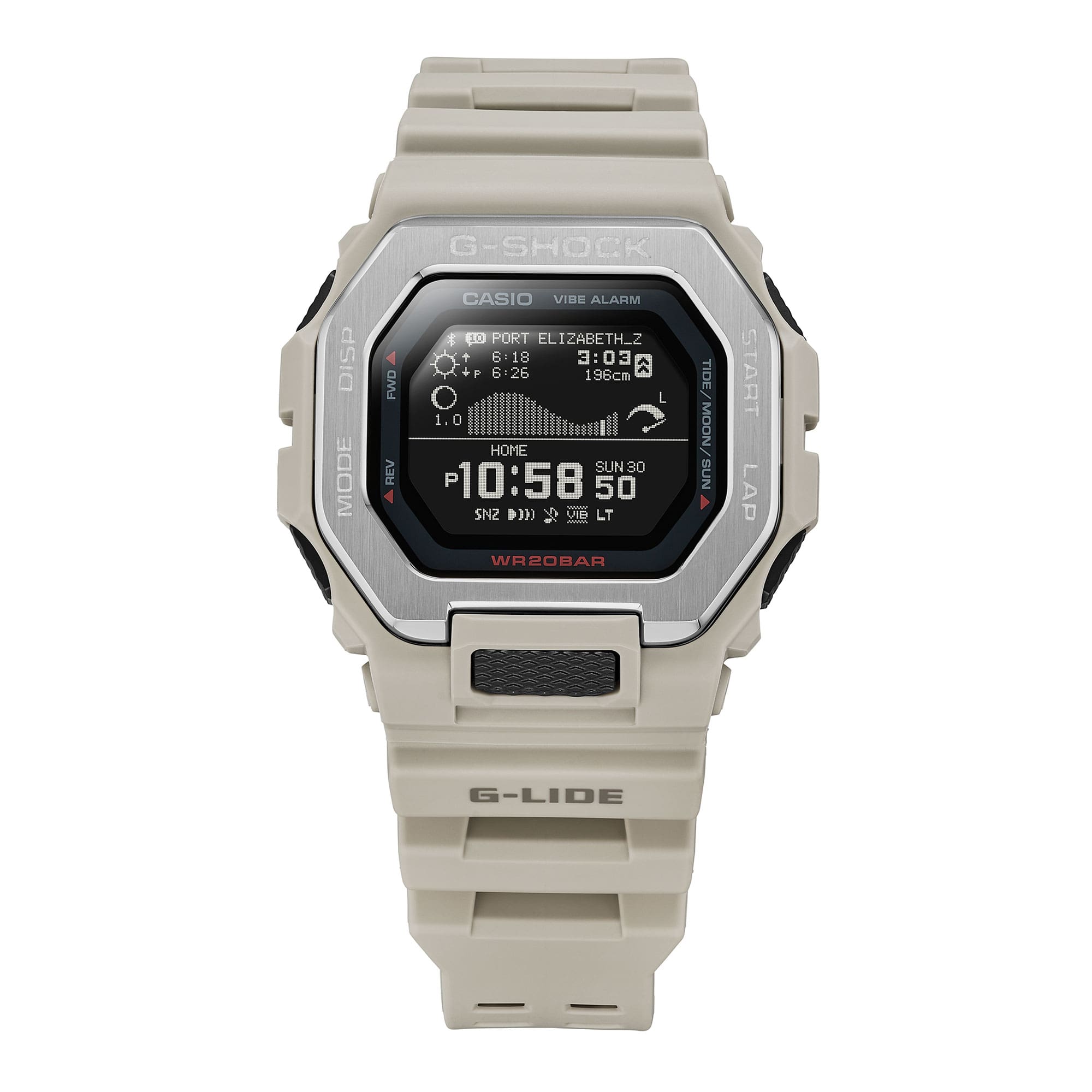 100 Reloj G-Shock G-LIDE Hombre Resina Greige - Detalle de esfera