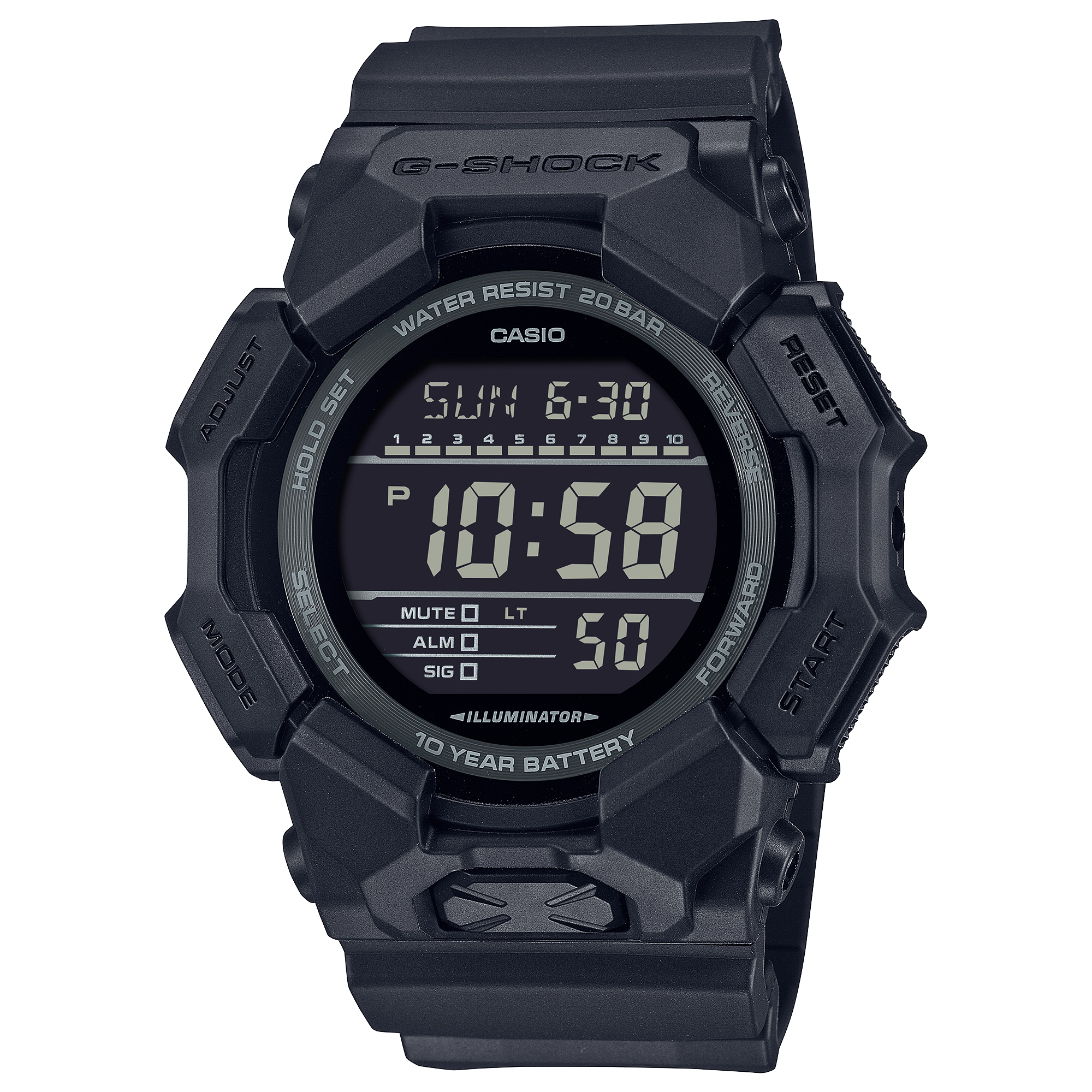 GD-010-1A1 Reloj G-Shock Hombre Resina Negro - Reloj original en Guatemala
