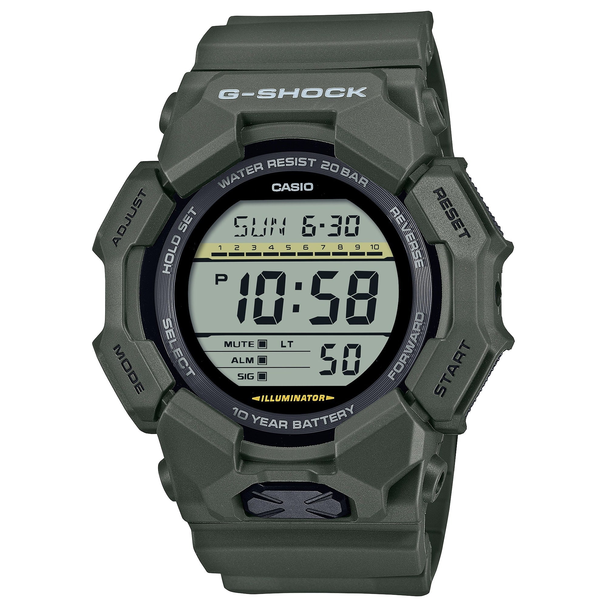 GD-010-3 Reloj G-Shock Hombre Resina Verde Militar - Reloj original en Guatemala