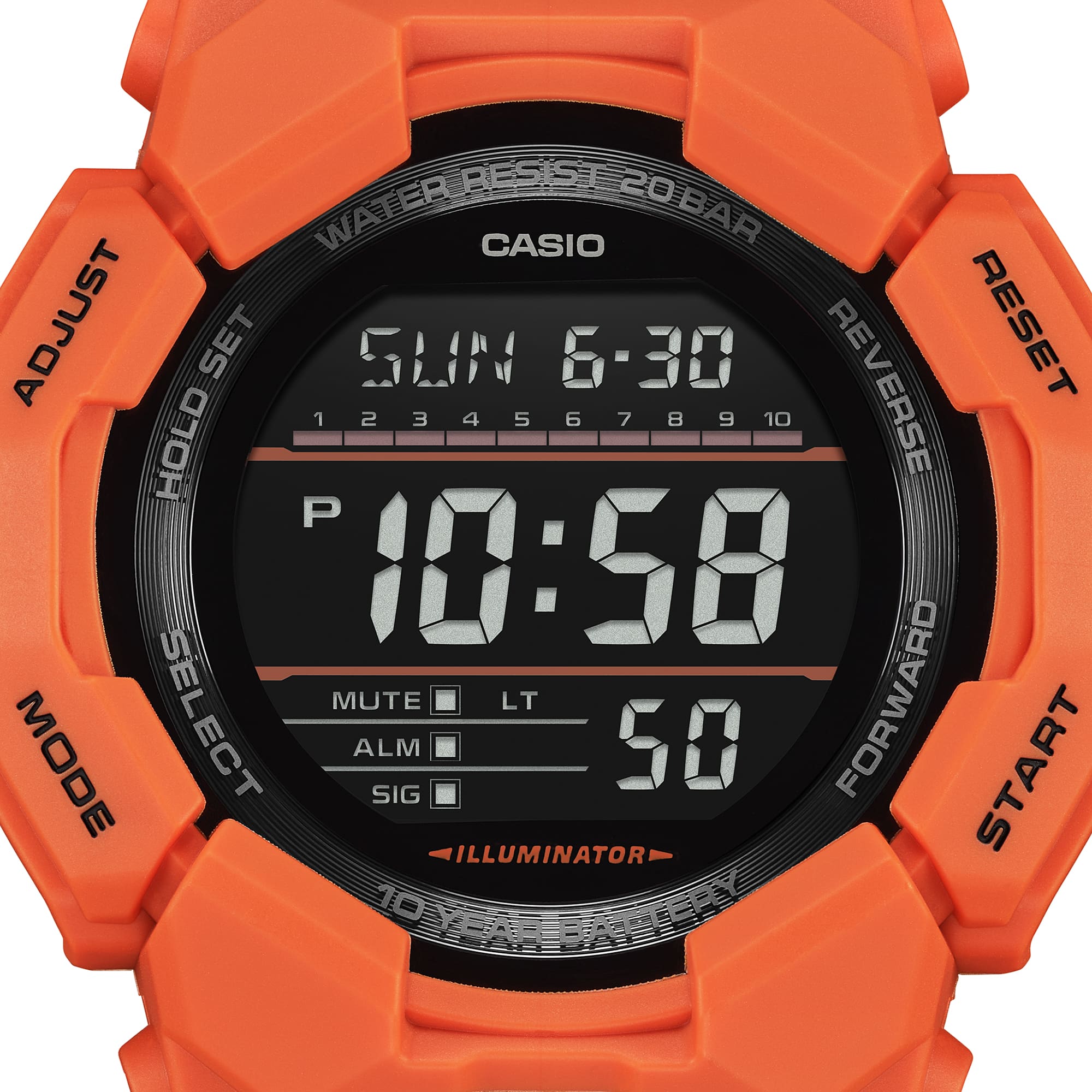 GD-010-4 Reloj G-Shock Hombre Resina Naranja - Vista 7