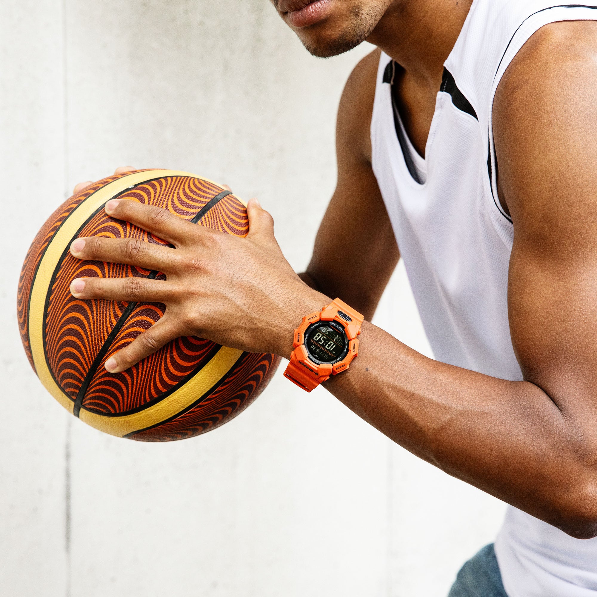 GD-010-4 Reloj G-Shock Hombre Resina Naranja - Detalle de esfera