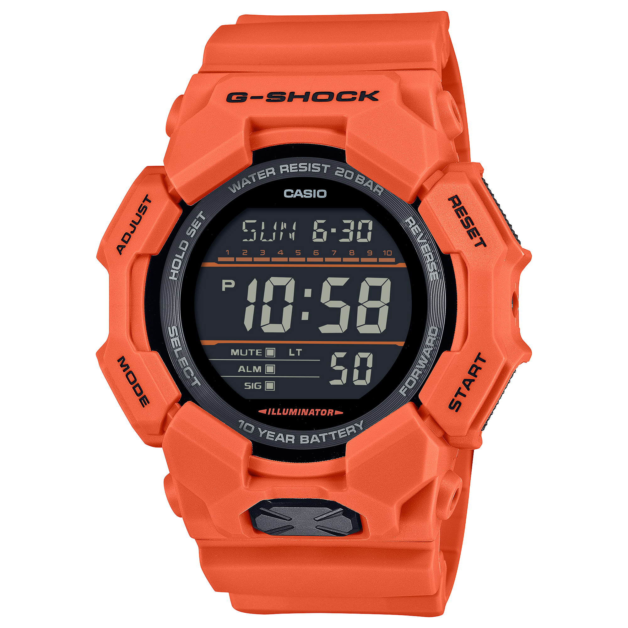 GD-010-4 Reloj G-Shock Hombre Resina Naranja - Reloj original en Guatemala